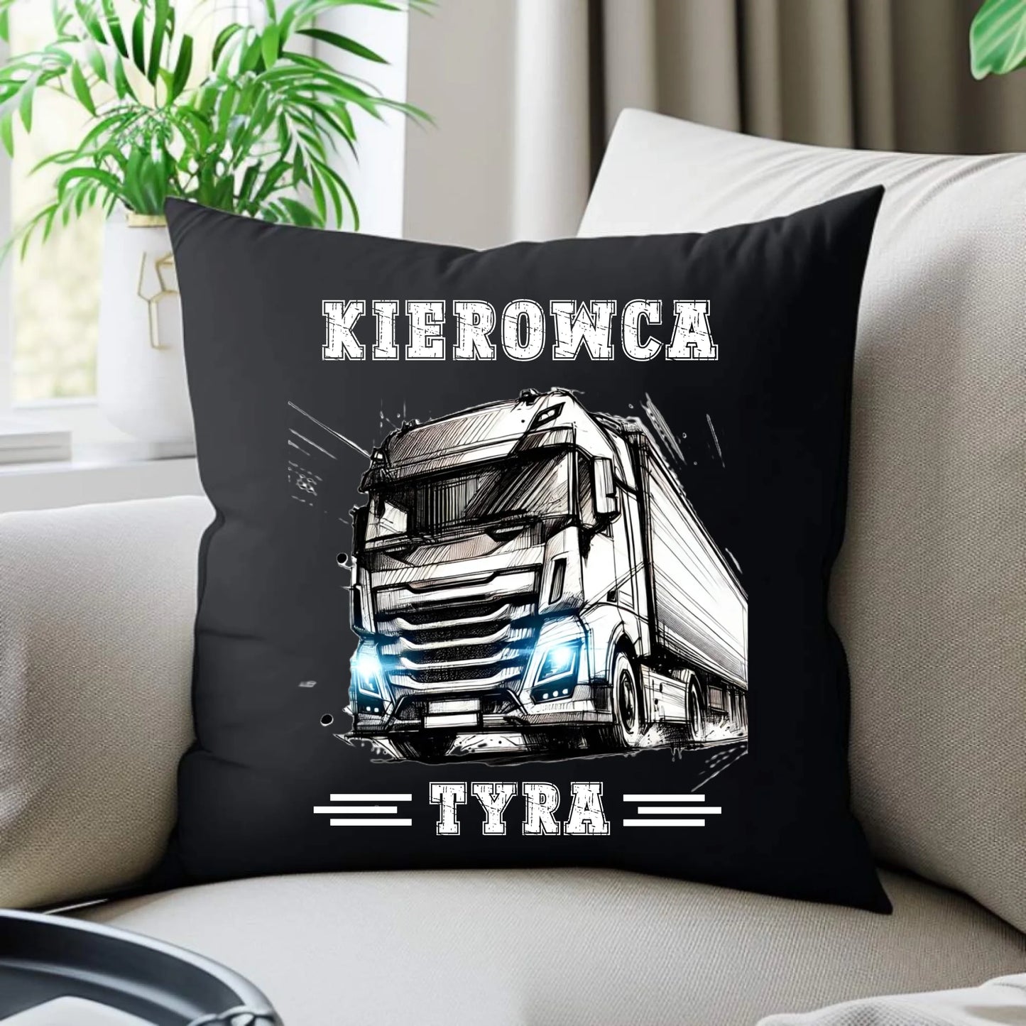 Poduszka dekoracyjna dla kierowcy ciężarówki - Kierowca tyra ZKT07 - StoryCups.pl
