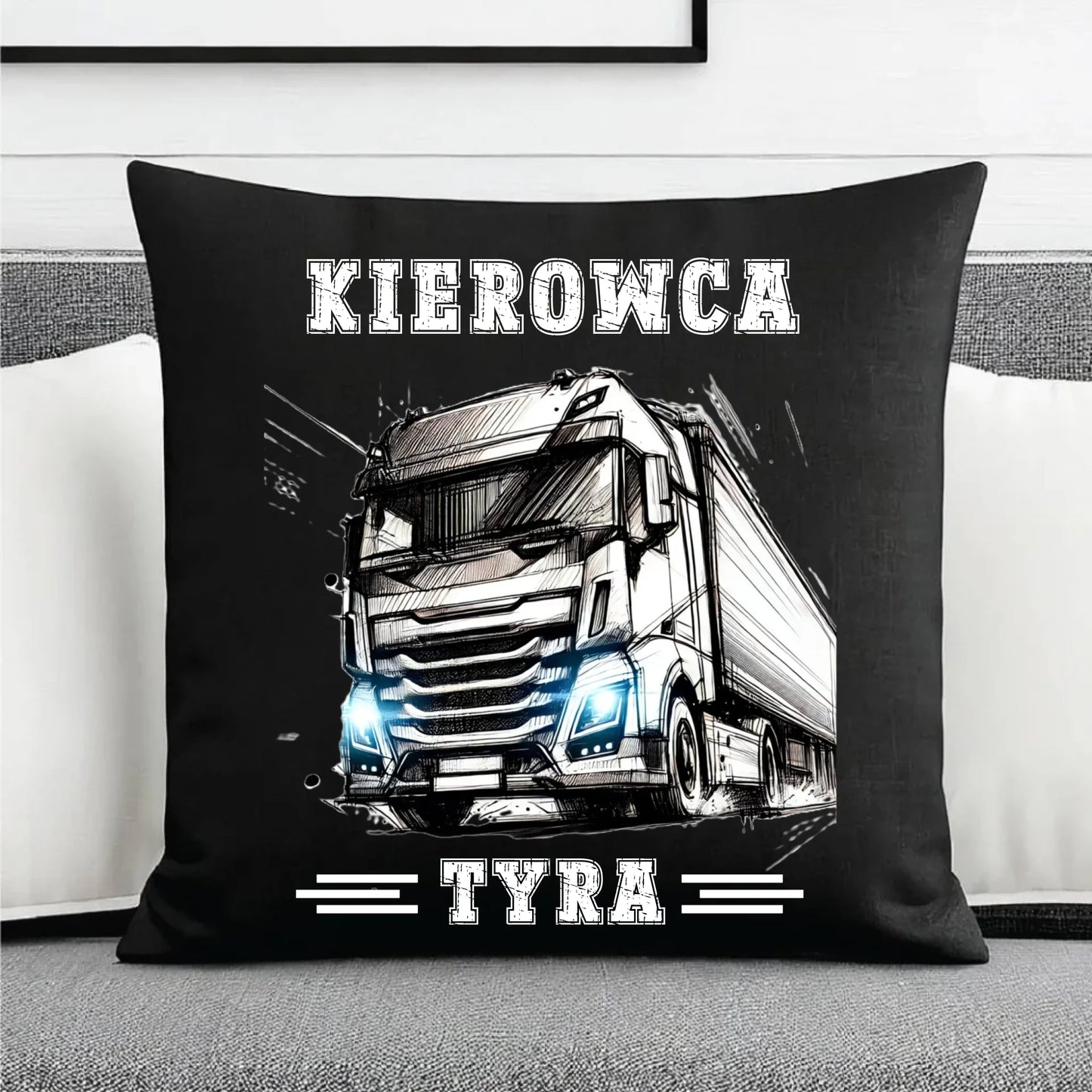 Poduszka dekoracyjna dla kierowcy ciężarówki - Kierowca tyra ZKT07 - StoryCups.pl