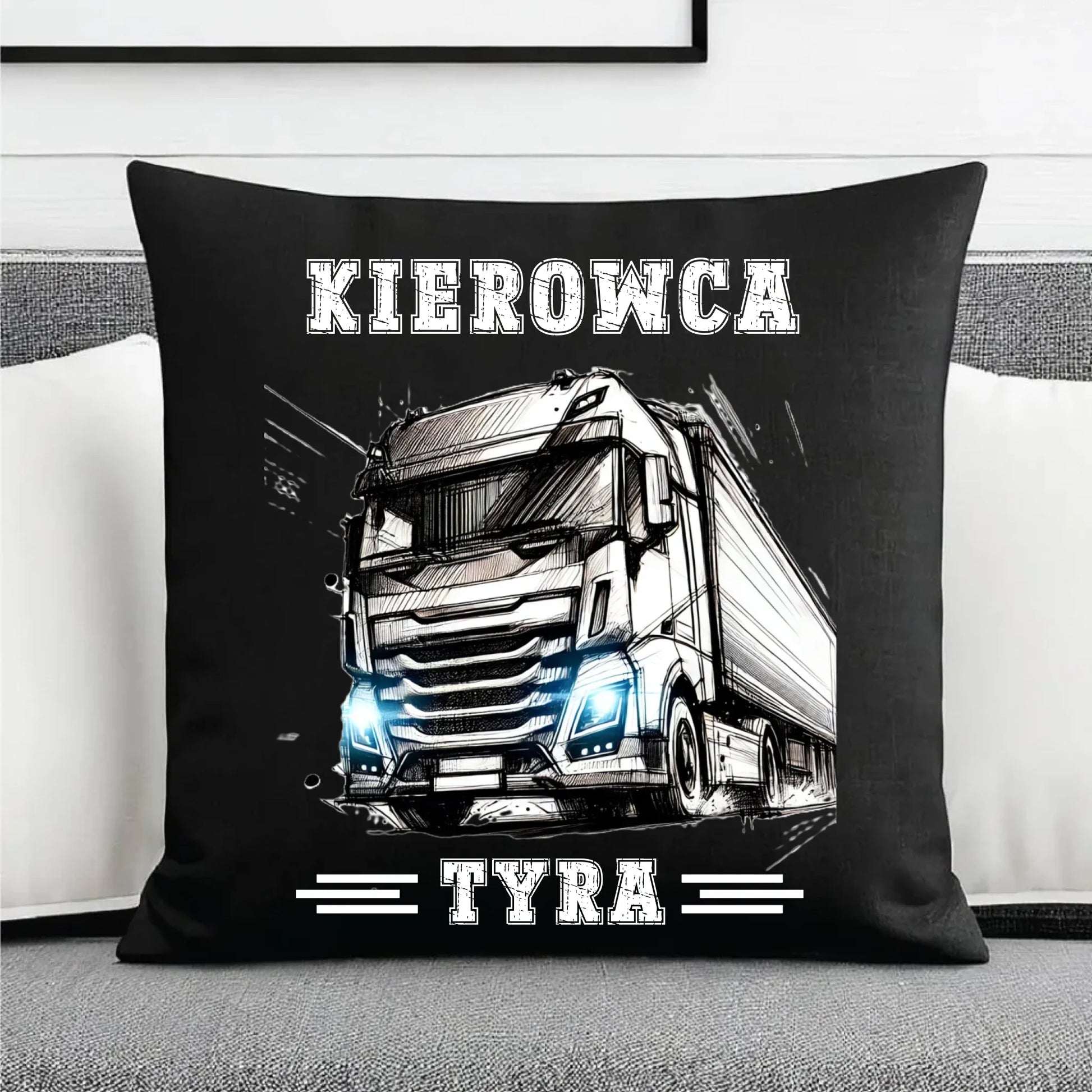 Poduszka dekoracyjna dla kierowcy ciężarówki - Kierowca tyra ZKT07 - StoryCups.pl