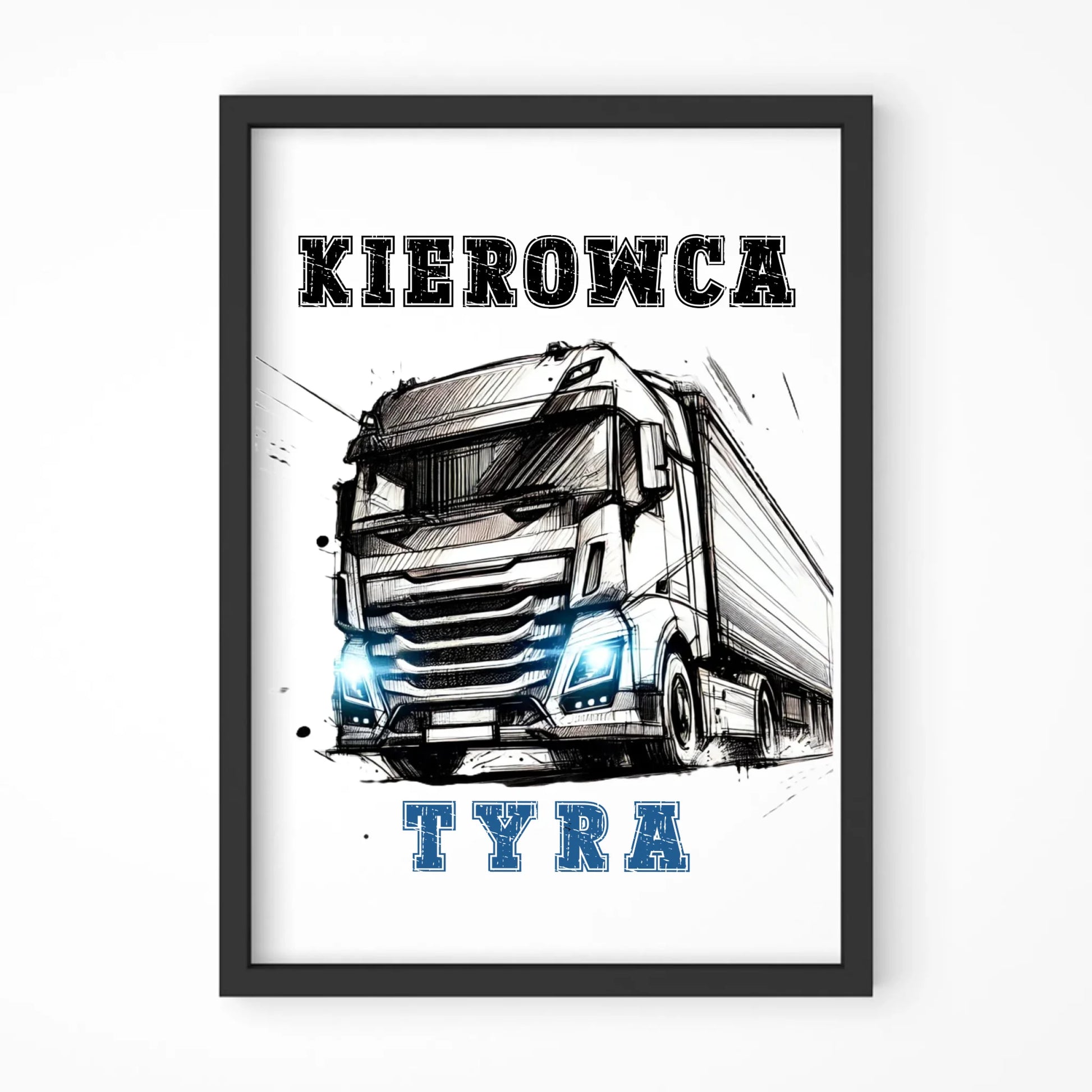Plakat w ramie dla kierowcy ciężarówki - Kierowca tyra ZKT07 - StoryCups.pl