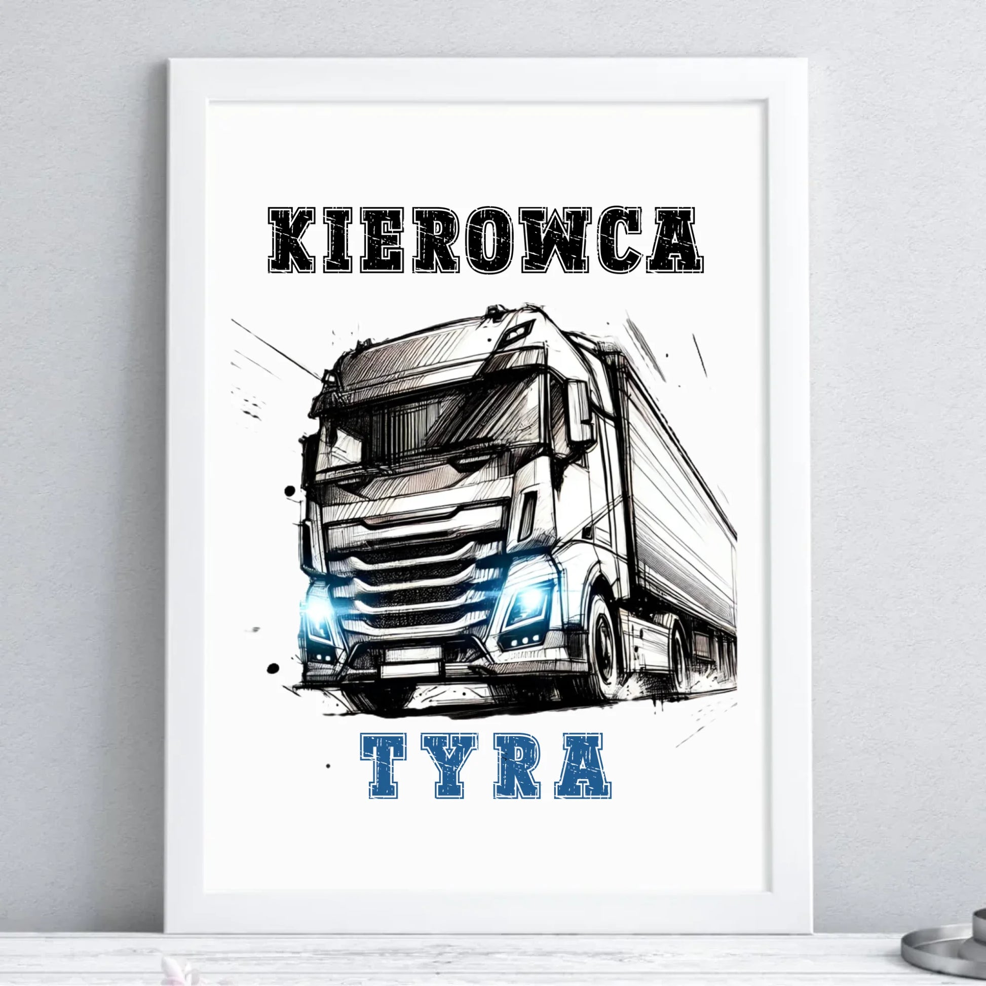 Plakat w ramie dla kierowcy ciężarówki - Kierowca tyra ZKT07 - StoryCups.pl