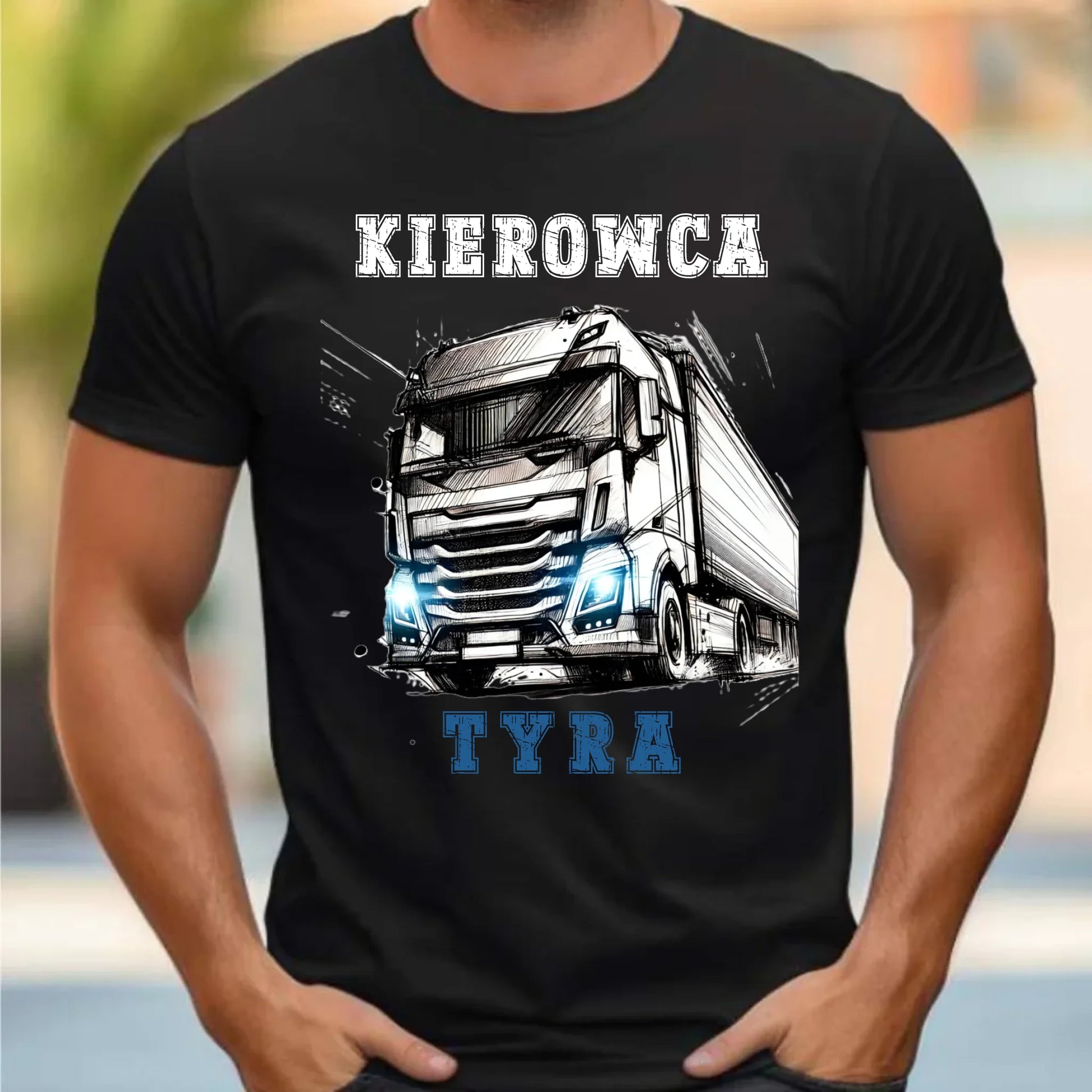 Koszulka męska dla kierowcy ciężarówki - Kierowca tyra ZKT07 - StoryCups.pl