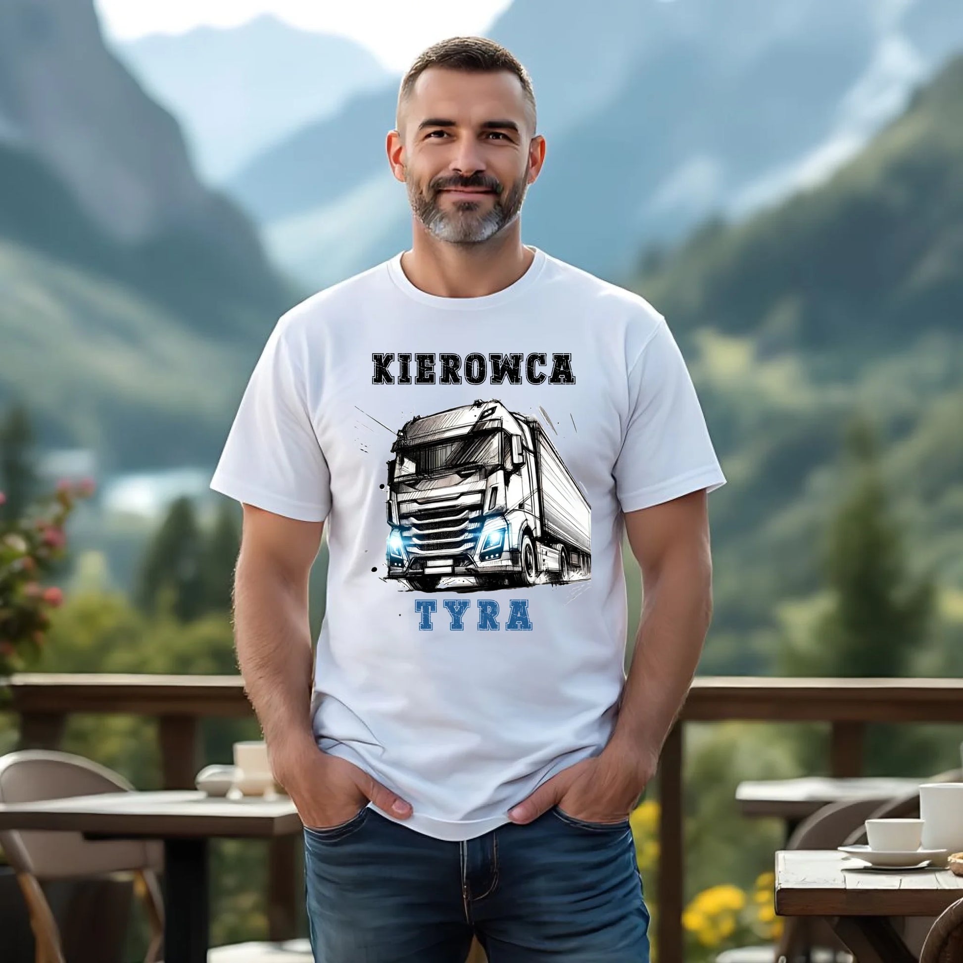 Koszulka męska dla kierowcy ciężarówki - Kierowca tyra ZKT07 - StoryCups.pl