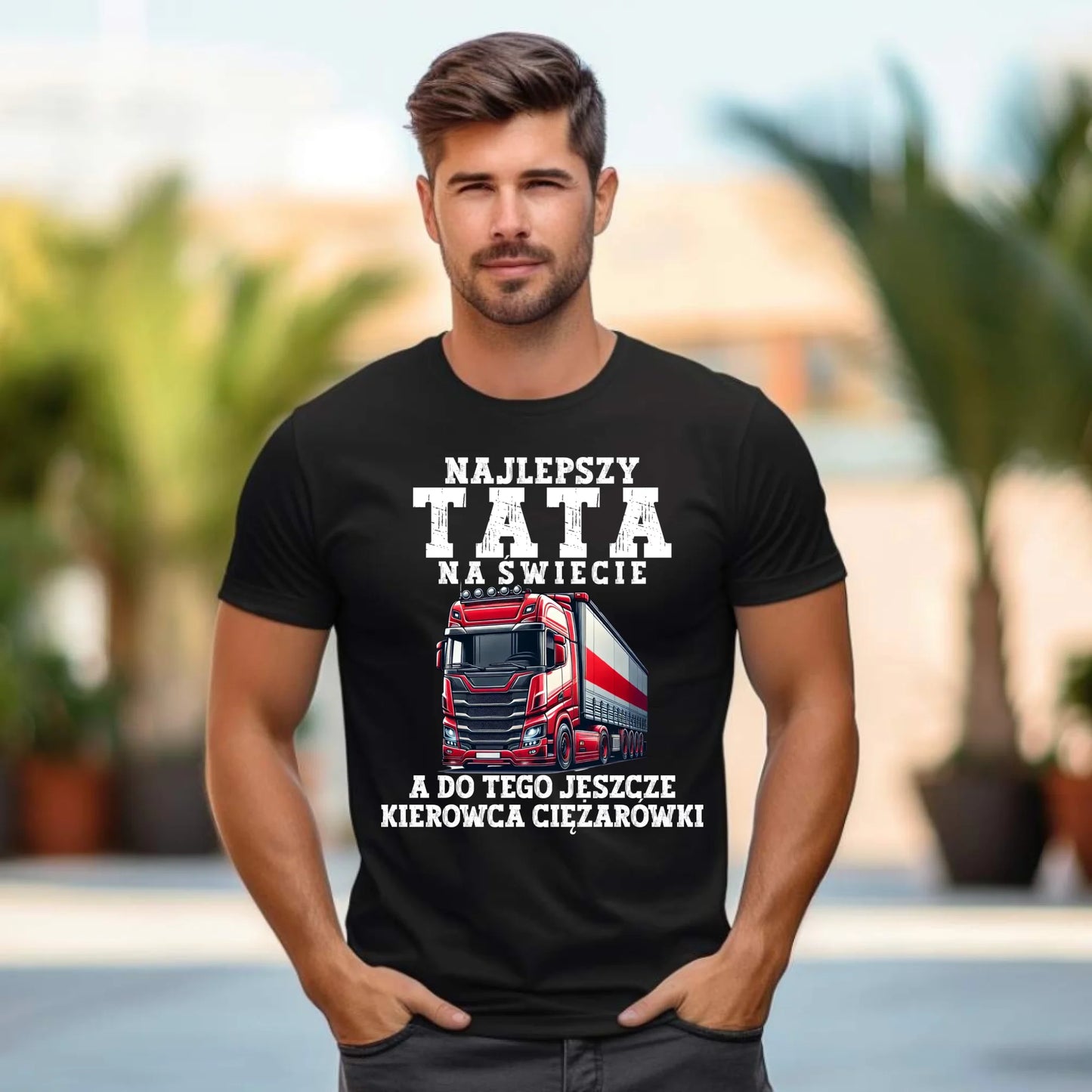 Koszulka męska - Najlepszy tata, a do tego kierowca ciężarówki ZKT09 - StoryCups.pl