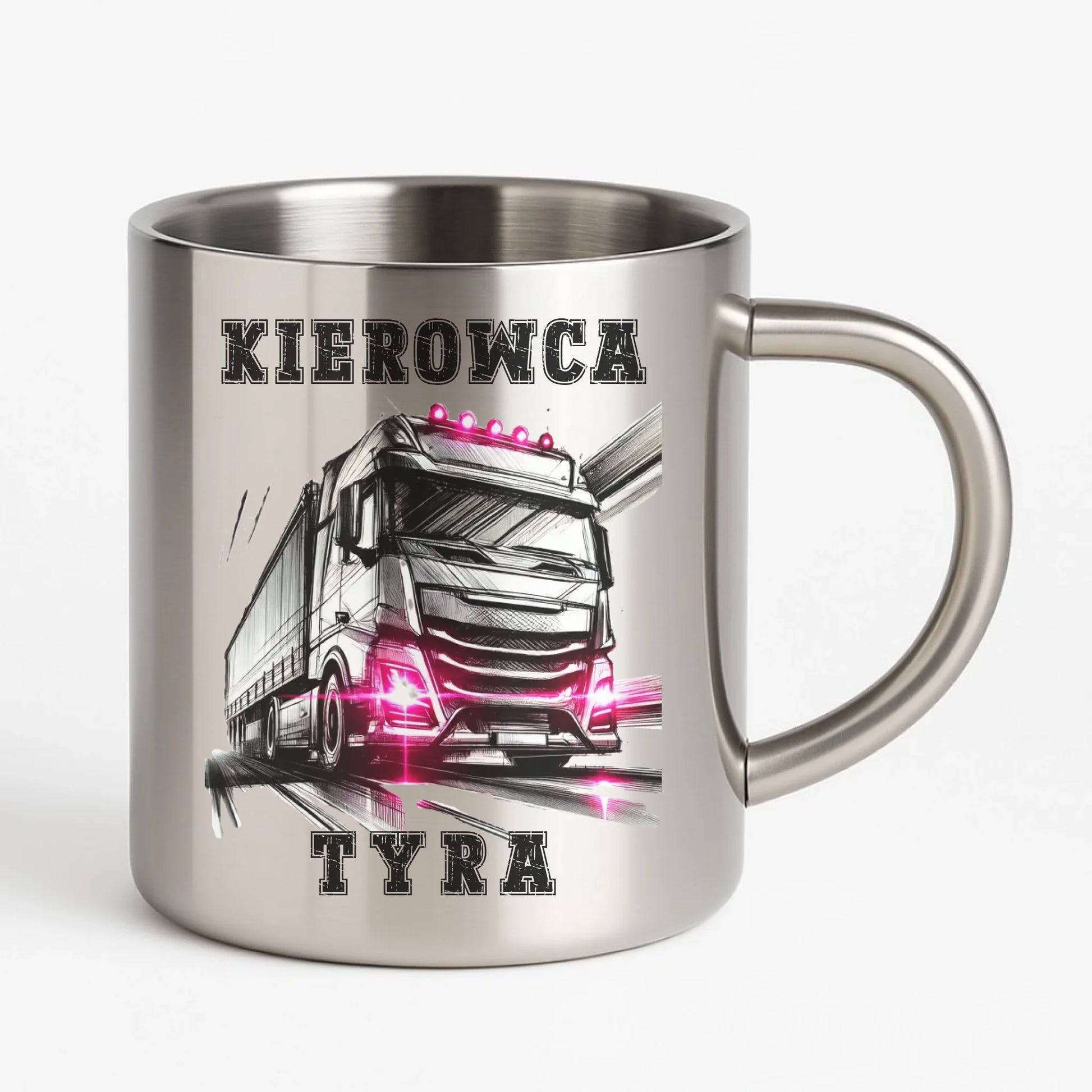 Kubek metalowy dla kierowcy ciężarówki - Kierowca tyra ZKT15 - StoryCups.pl