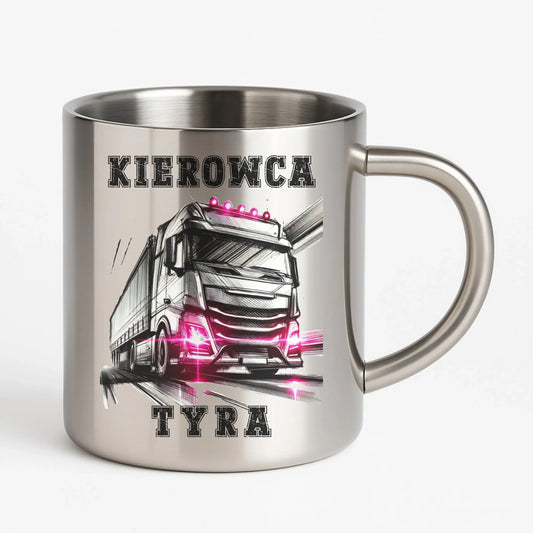Kubek metalowy dla kierowcy ciężarówki - Kierowca tyra ZKT15 - StoryCups.pl