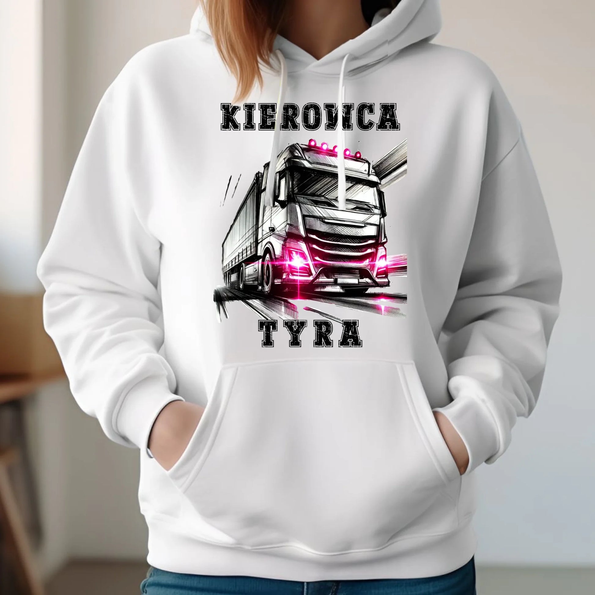 Bluza damska z kapturem dla kierowcy ciężarówki - Kierowca tyra ZKT15 - StoryCups.pl