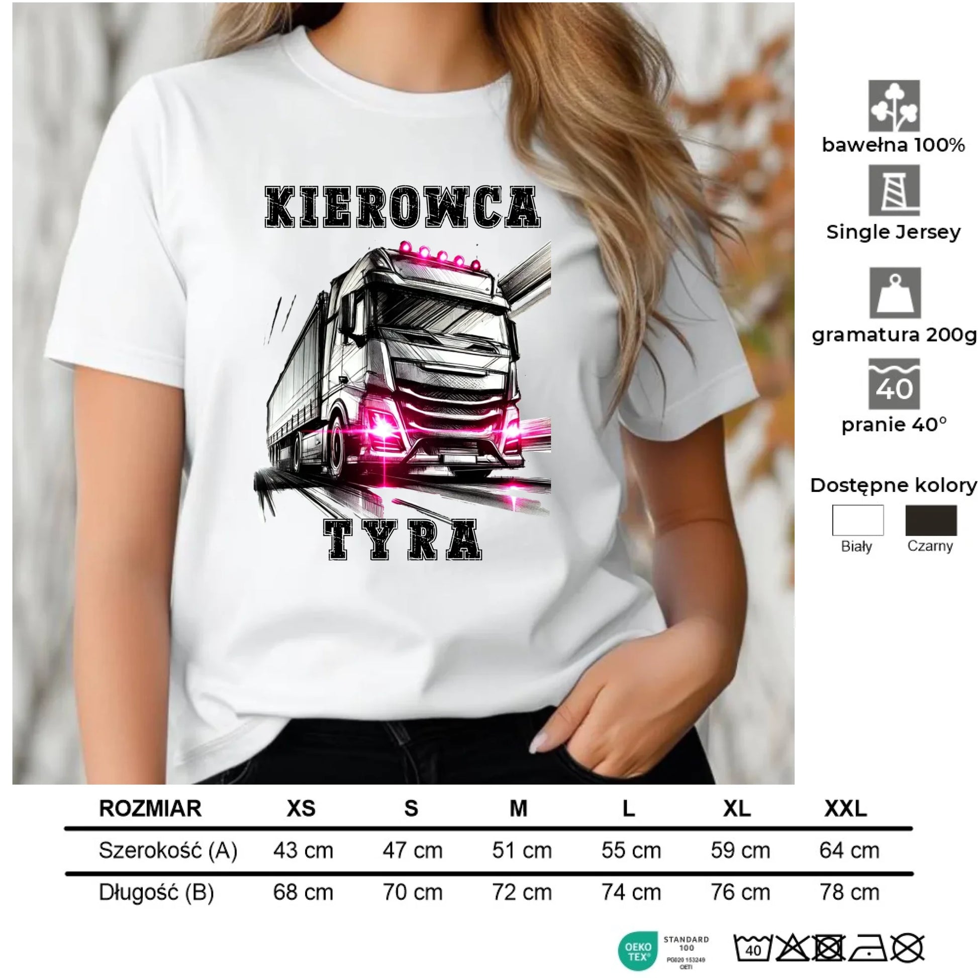 Koszulka damska dla kierowcy ciężarówki - Kierowca tyra ZKT15 - StoryCups.pl