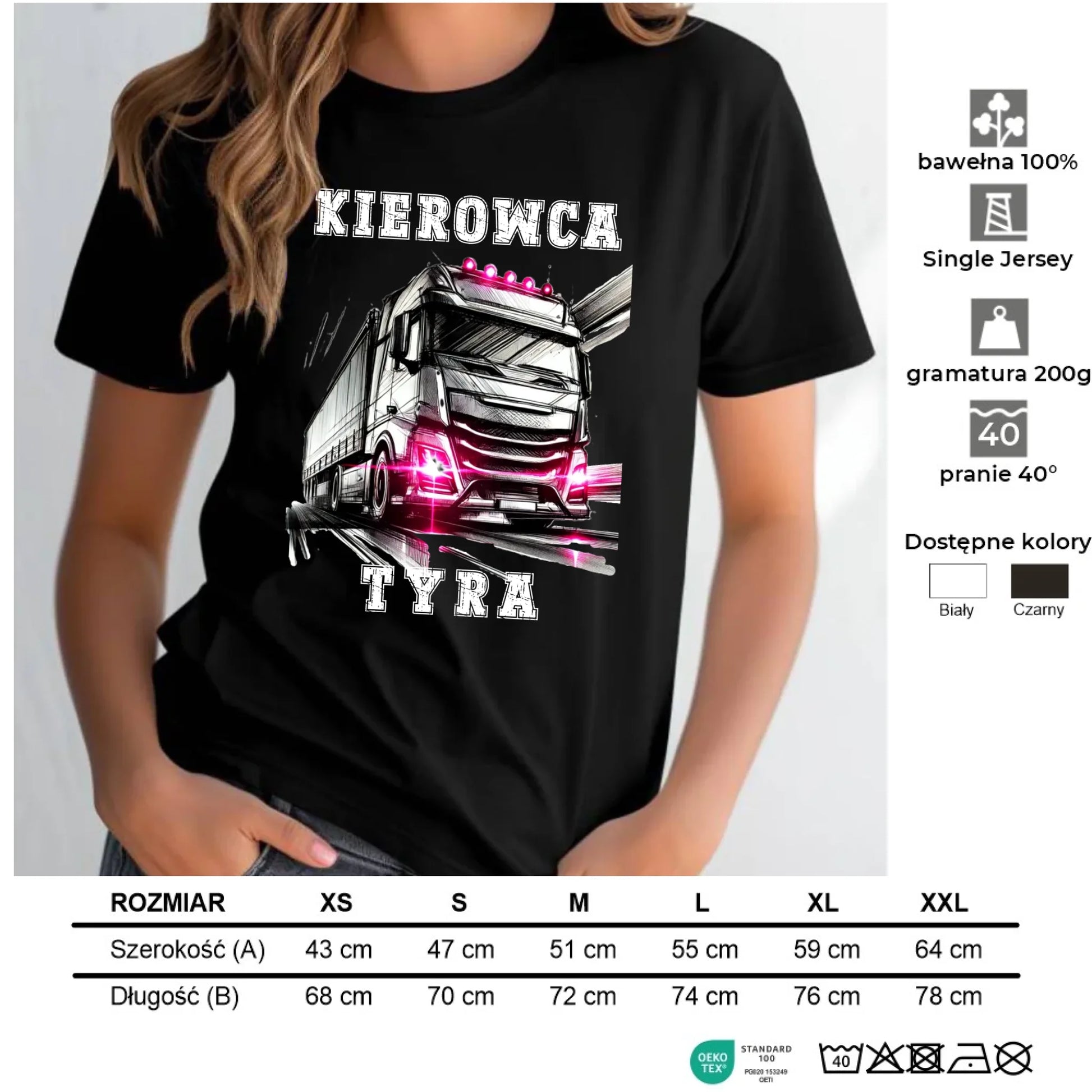 Koszulka damska dla kierowcy ciężarówki - Kierowca tyra ZKT15 - StoryCups.pl