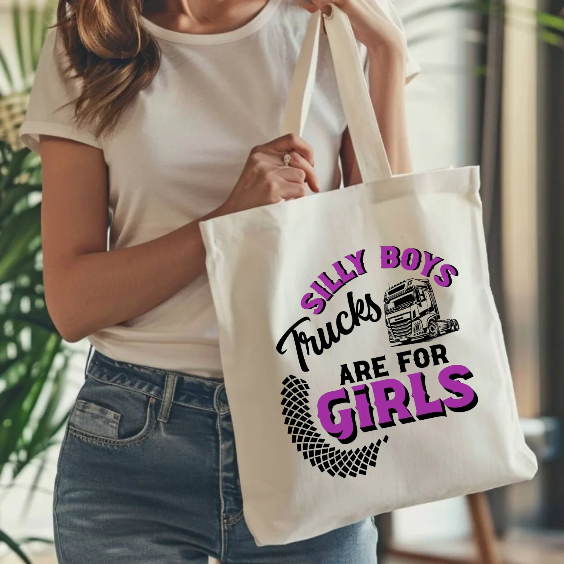 Torba - kierowca ciężarówki - Silly boys trucks are for girls ZKT11 - StoryCups.pl