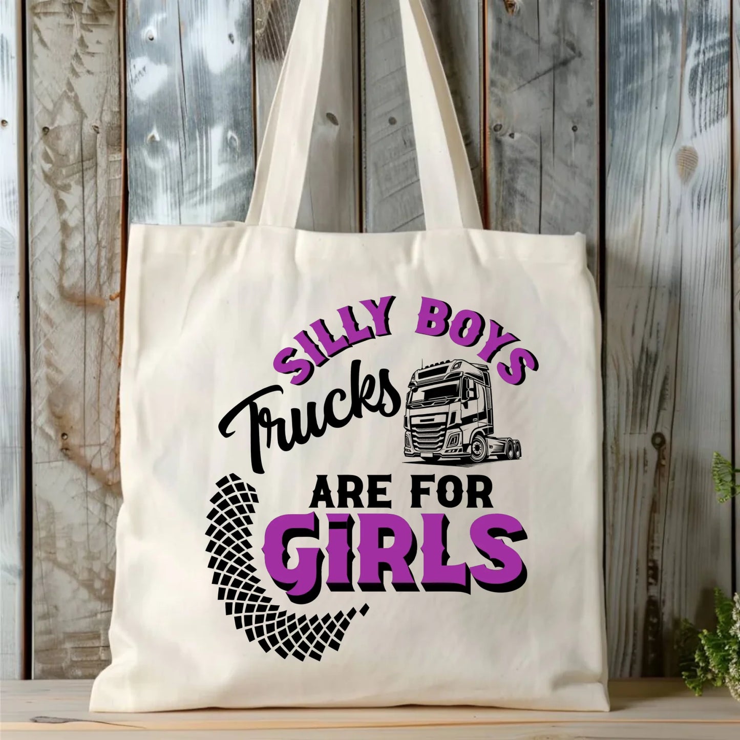 Torba - kierowca ciężarówki - Silly boys trucks are for girls ZKT11 - StoryCups.pl