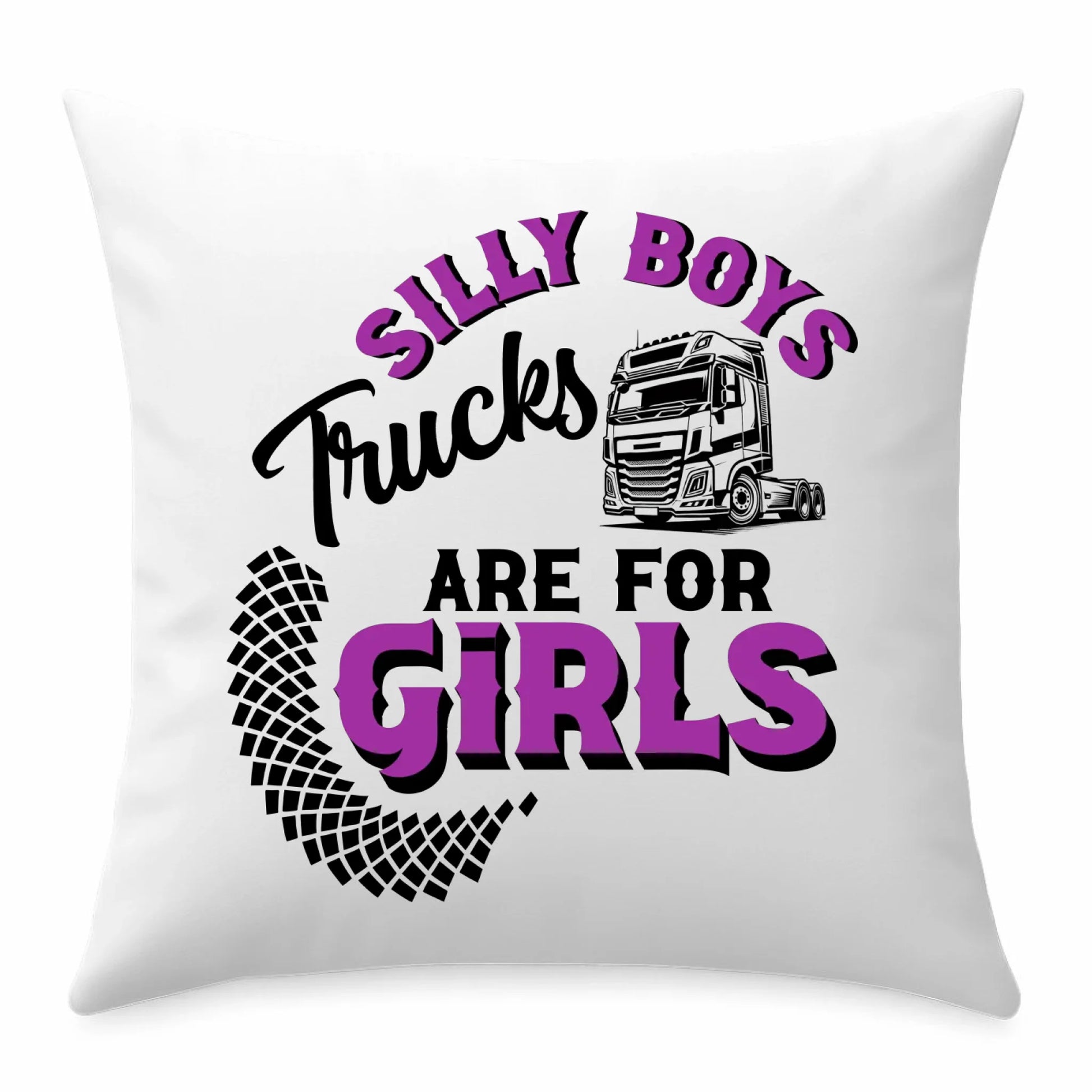 Poduszka - kierowca ciężarówki - Silly boys trucks are for girls ZKT11 - StoryCups.pl