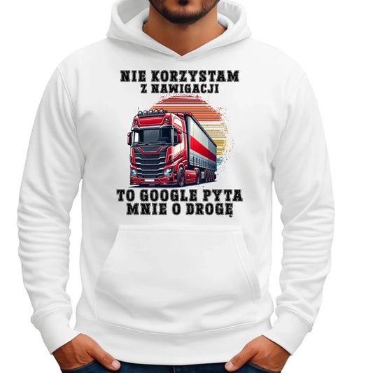 Bluza męska z kapturem - kierowca ciężarówki - Google pyta mnie o drogę ZKT10 - StoryCups.pl