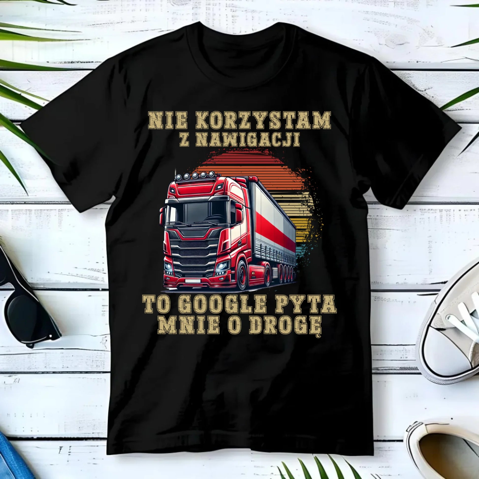 Koszulka męska - kierowca ciężarówki - Google pyta mnie o drogę ZKT10 - StoryCups.pl