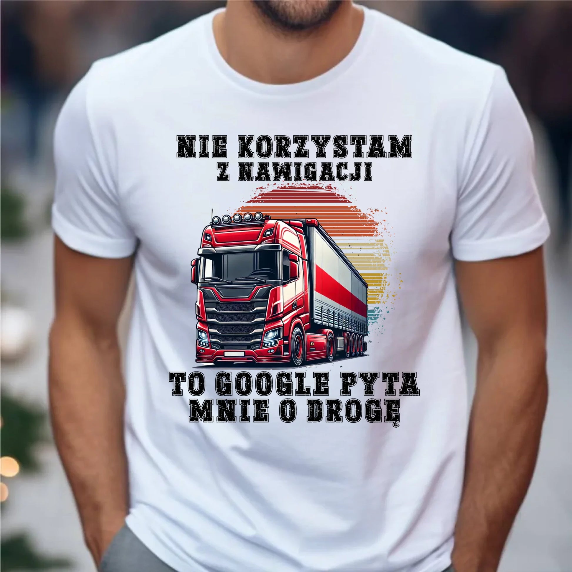 Koszulka męska - kierowca ciężarówki - Google pyta mnie o drogę ZKT10 - StoryCups.pl