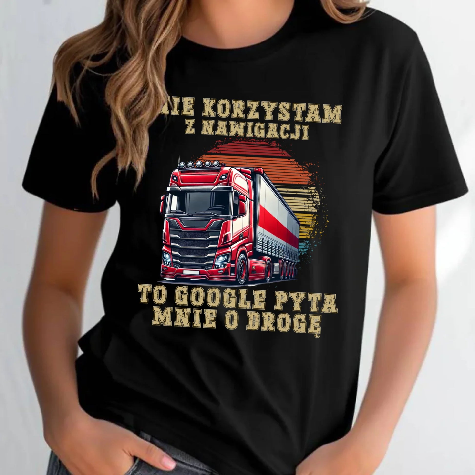 Koszulka damska - kierowca ciężarówki - Google pyta mnie o drogę ZKT10 - StoryCups.pl