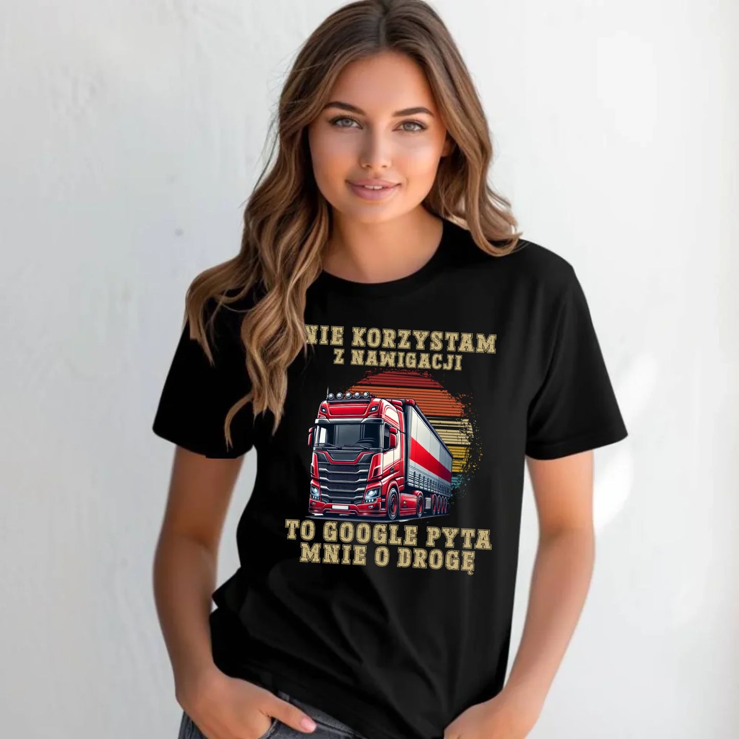 Koszulka damska - kierowca ciężarówki - Google pyta mnie o drogę ZKT10 - StoryCups.pl