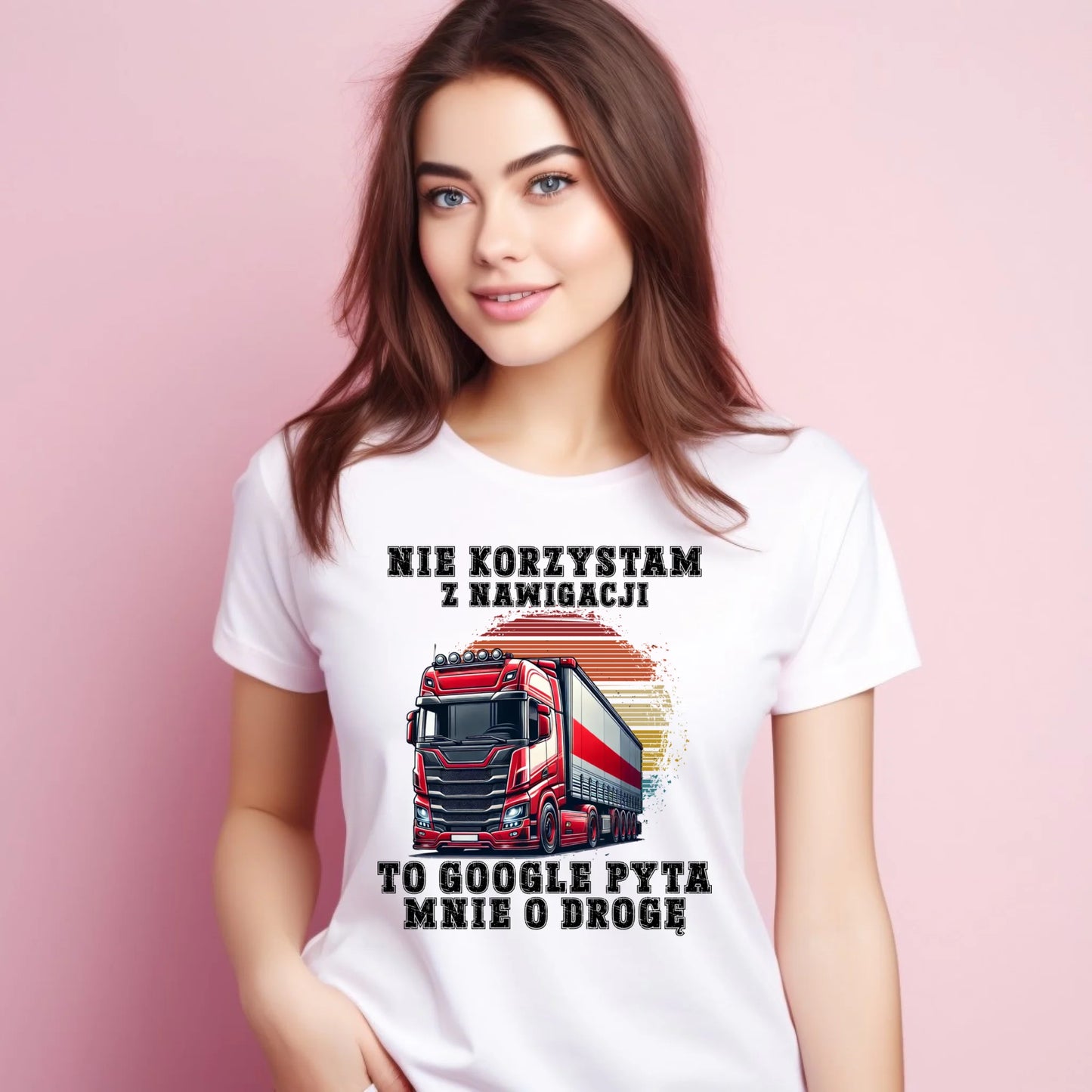 Koszulka damska - kierowca ciężarówki - Google pyta mnie o drogę ZKT10 - StoryCups.pl