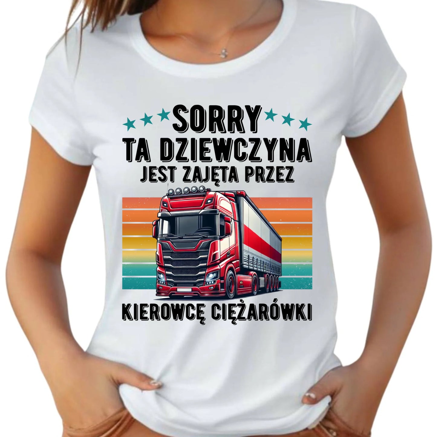 Koszulka damska - Ta dziewczyna jest zajęta przez kierowcę ciężarówki ZKT12 - StoryCups.pl