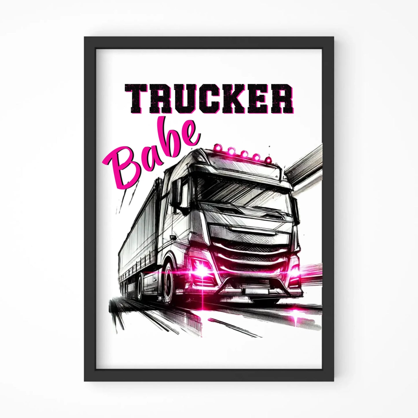 Plakat dla kobiety kierowcy ciężarówki - Trucker Babe ZKT13 - StoryCups.pl