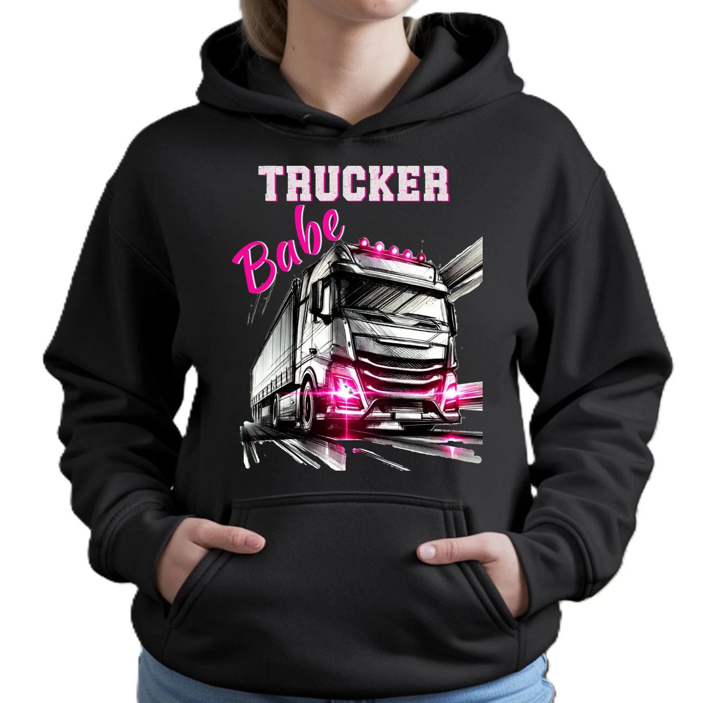 Bluza damska z kapturem - kierowca ciężarówki - Trucker Babe ZKT13 - StoryCups.pl
