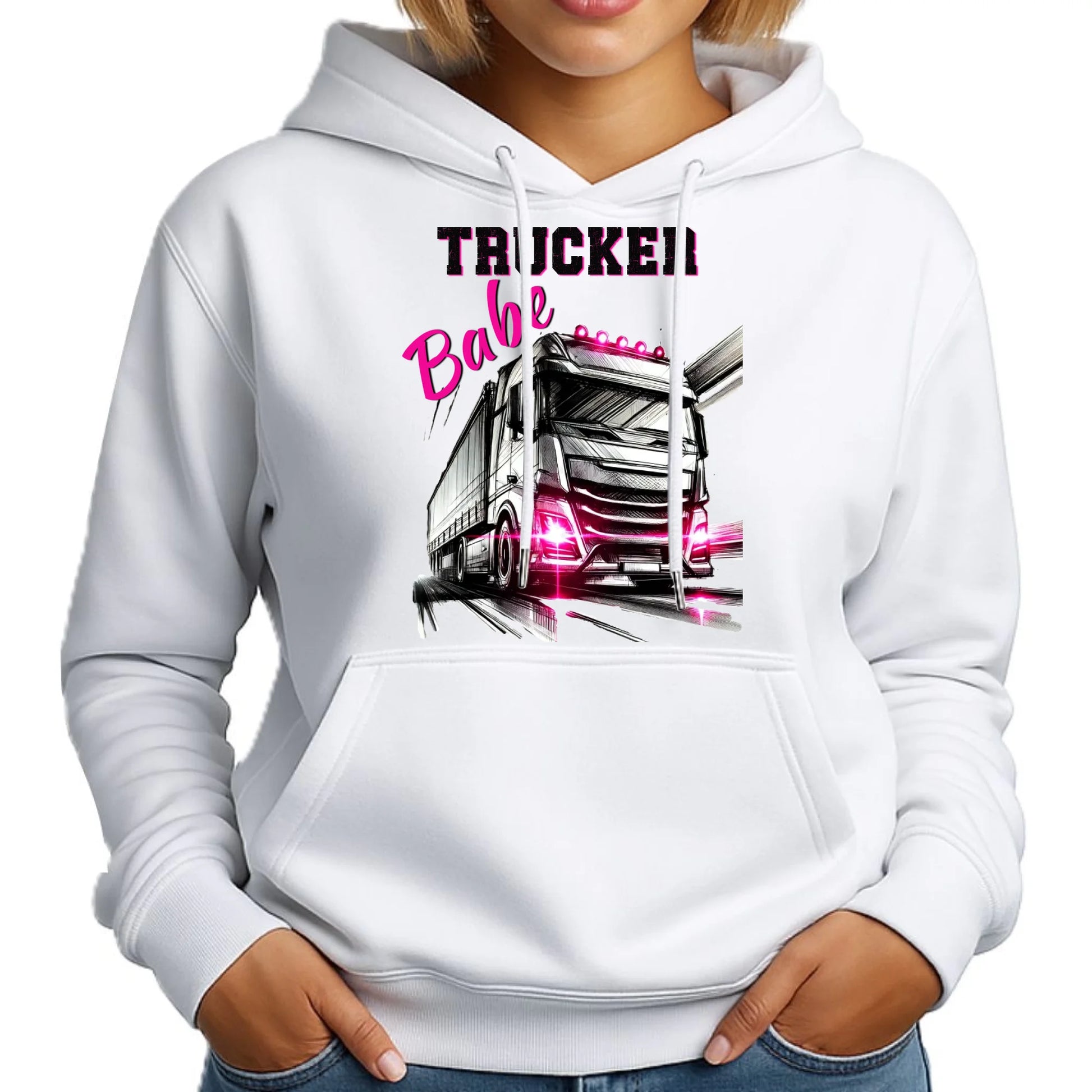 Bluza damska z kapturem - kierowca ciężarówki - Trucker Babe ZKT13 - StoryCups.pl