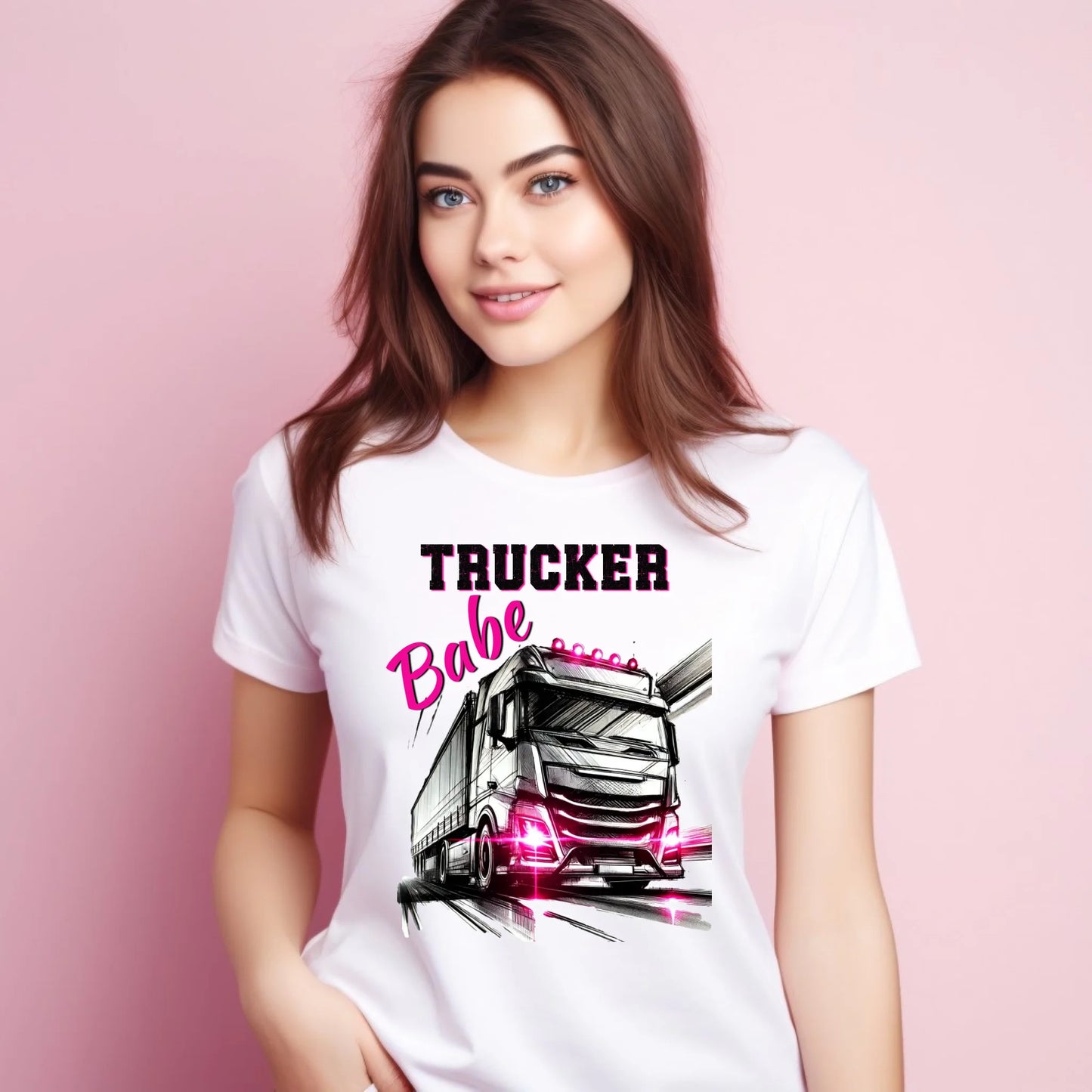 Koszulka damska - kierowca ciężarówki - Trucker Babe ZKT13 - StoryCups.pl