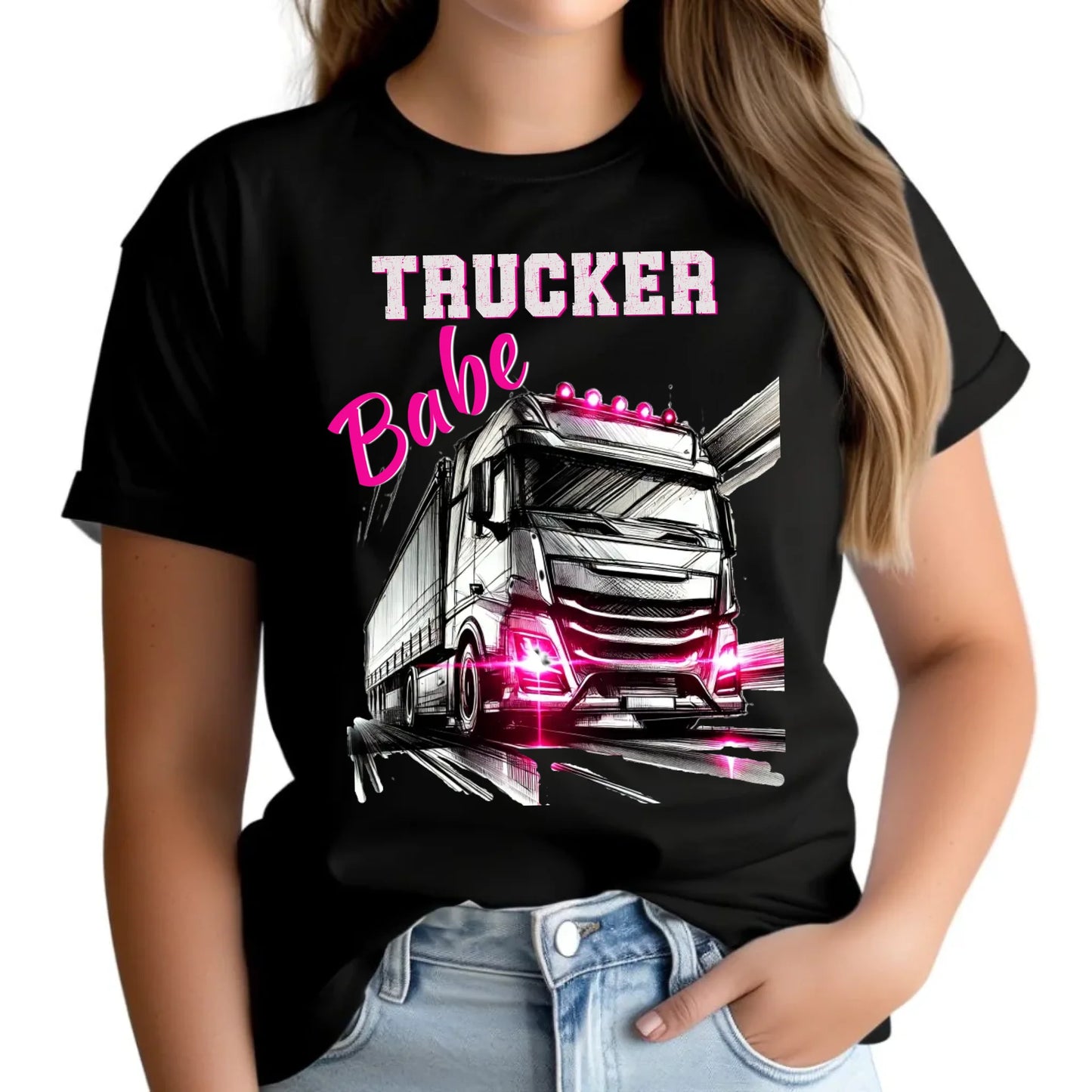 Koszulka damska - kierowca ciężarówki - Trucker Babe ZKT13 - StoryCups.pl