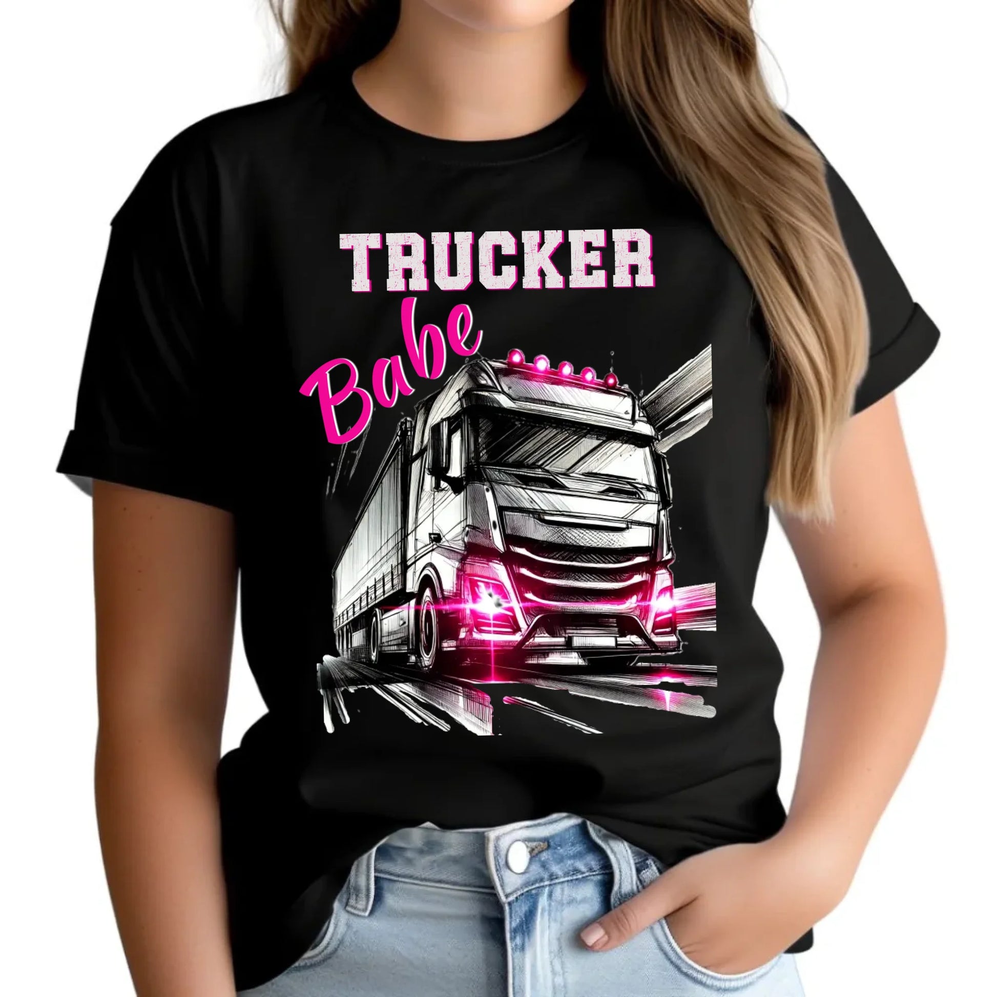 Koszulka damska - kierowca ciężarówki - Trucker Babe ZKT13 - StoryCups.pl