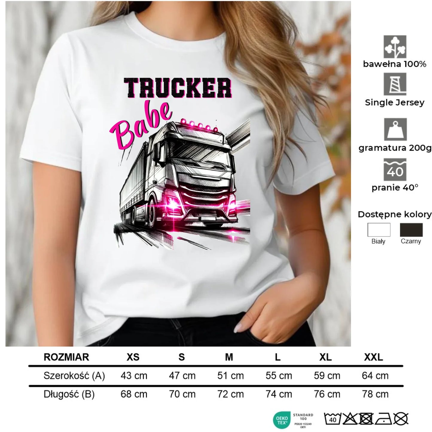 Koszulka damska - kierowca ciężarówki - Trucker Babe ZKT13 - StoryCups.pl
