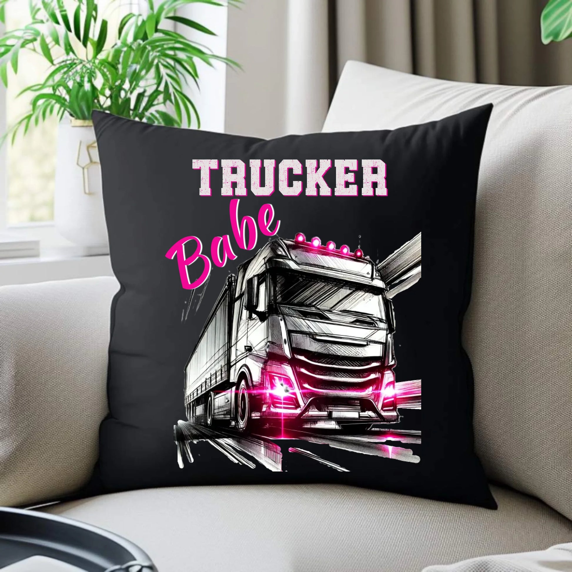 Poduszka dekoracyjna - kierowca ciężarówki - Trucker Babe ZKT13 - StoryCups.pl