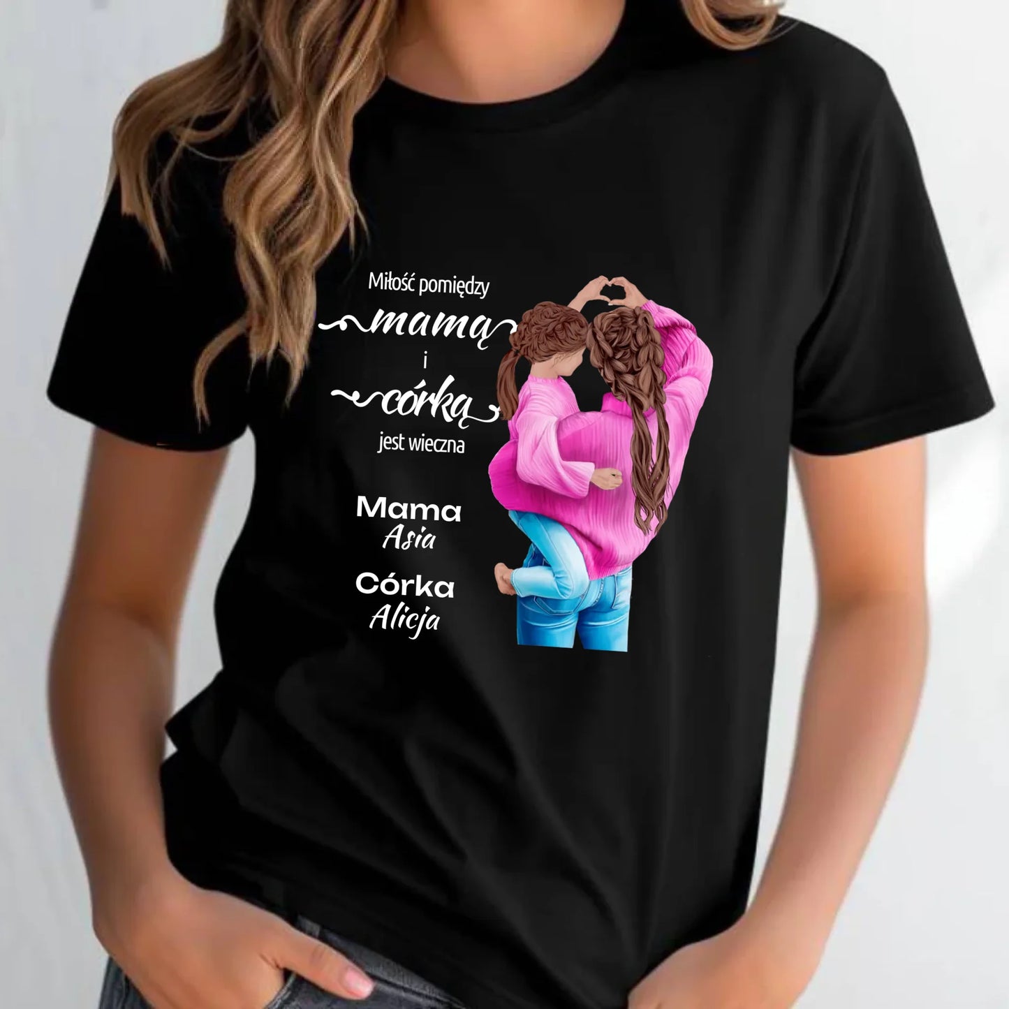 Koszulka damska dla mamy - Mama z córką - personalizowana DM38 - StoryCups.pl