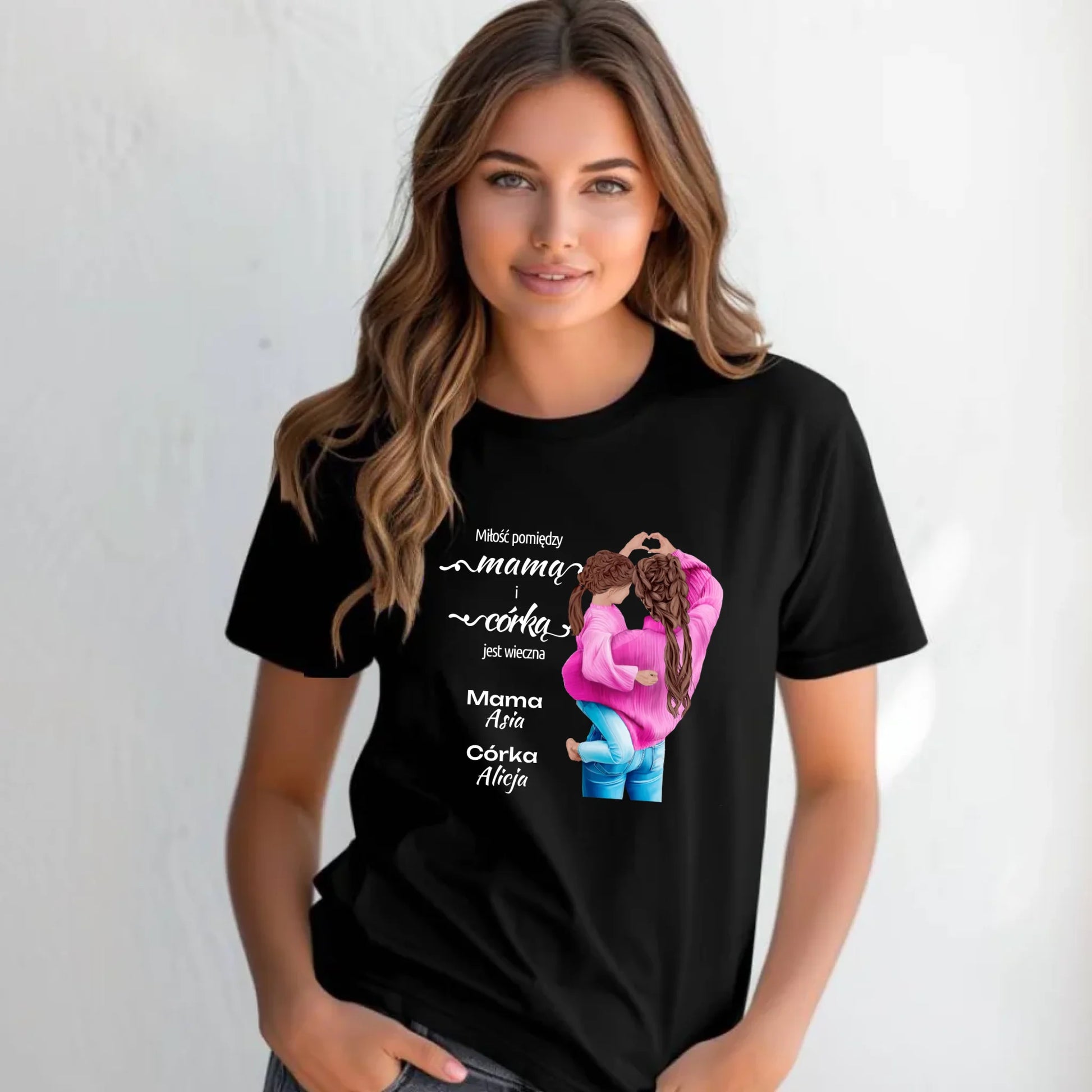 Koszulka damska dla mamy - Mama z córką - personalizowana DM38 - StoryCups.pl