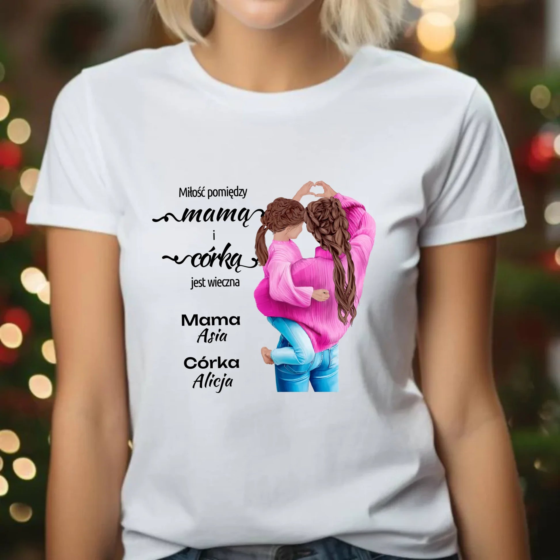 Koszulka damska dla mamy - Mama z córką - personalizowana DM38 - StoryCups.pl