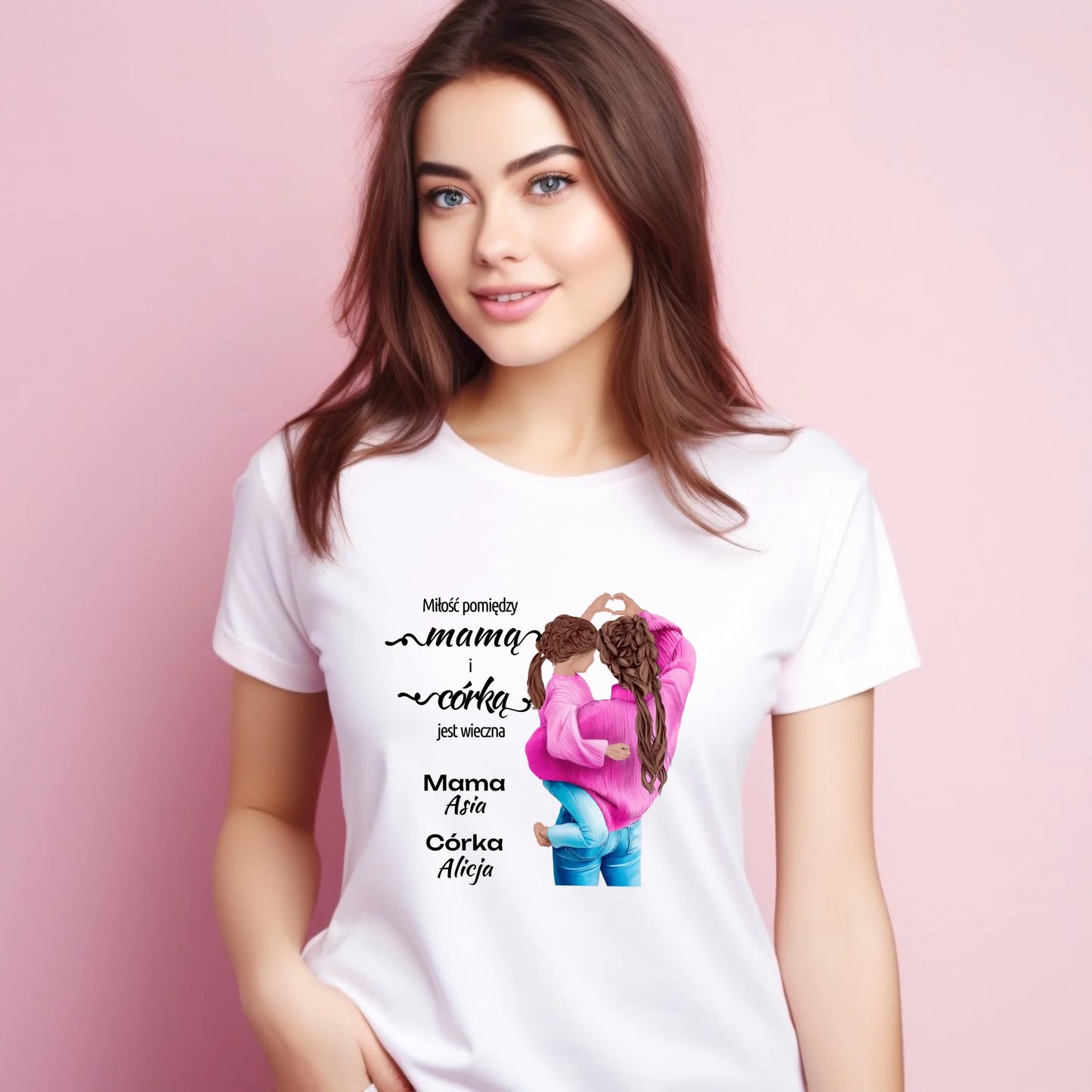 Koszulka damska dla mamy - Mama z córką - personalizowana DM38 - StoryCups.pl