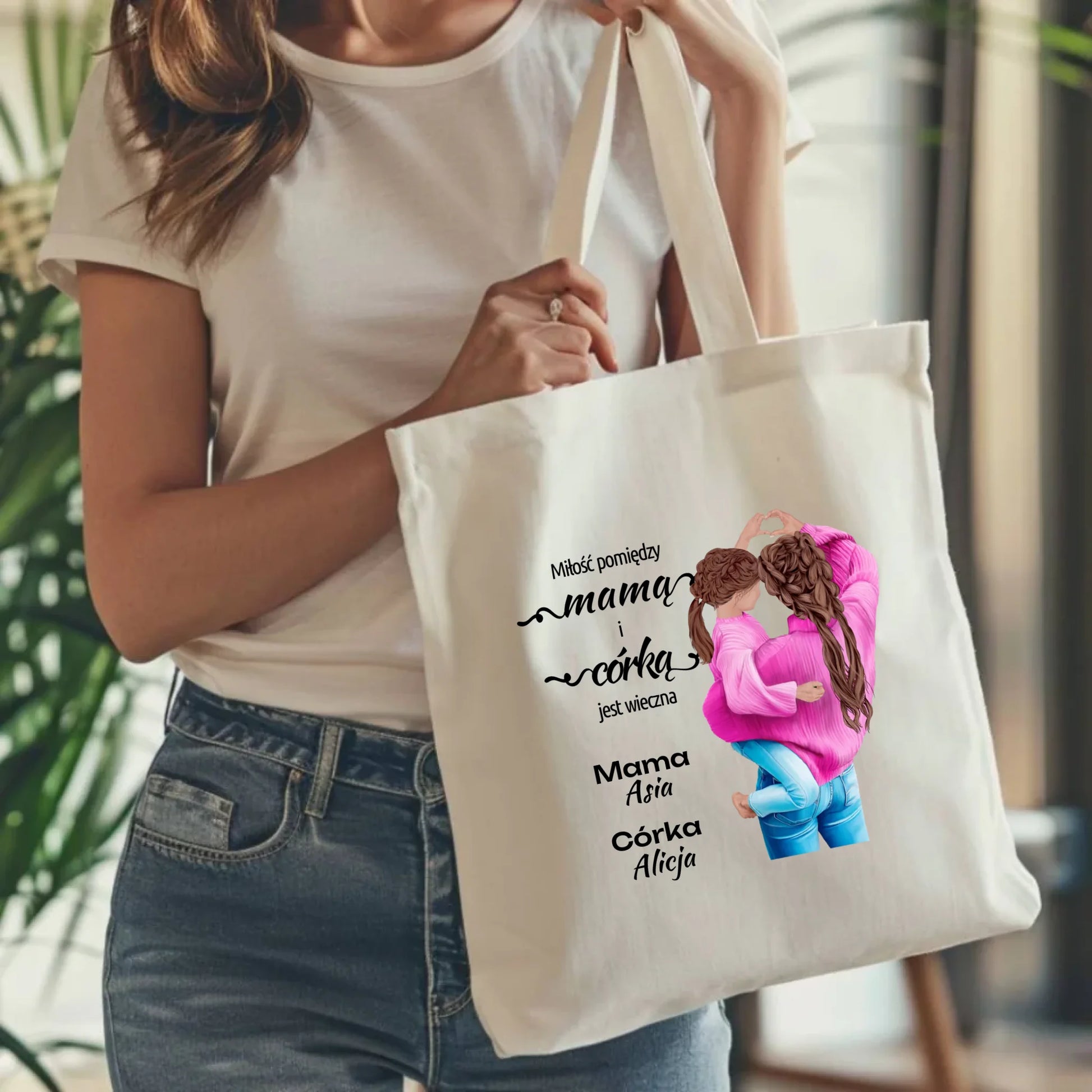Torba dla mamy - Mama z córką - personalizowana DM38 - StoryCups.pl