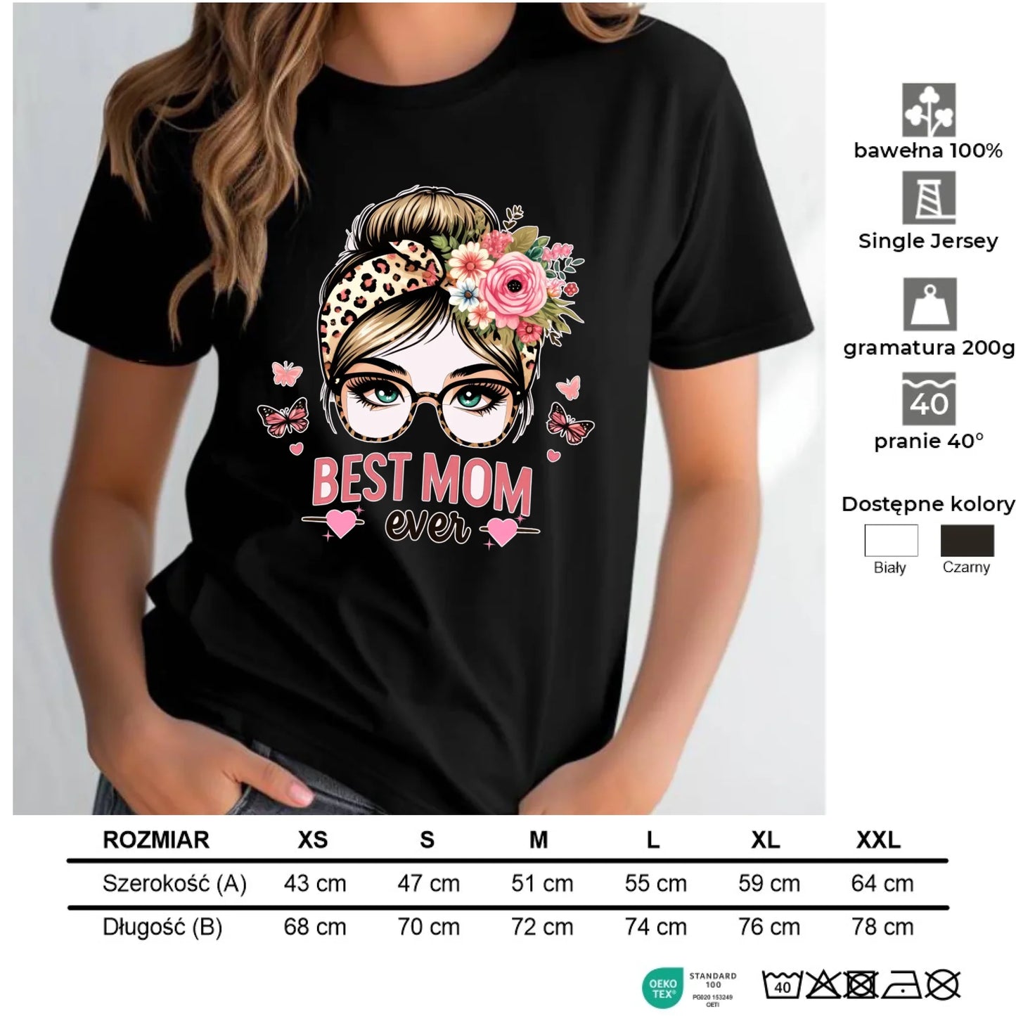 Koszulka damska dla mamy - Best mom ever DM37 - StoryCups.pl