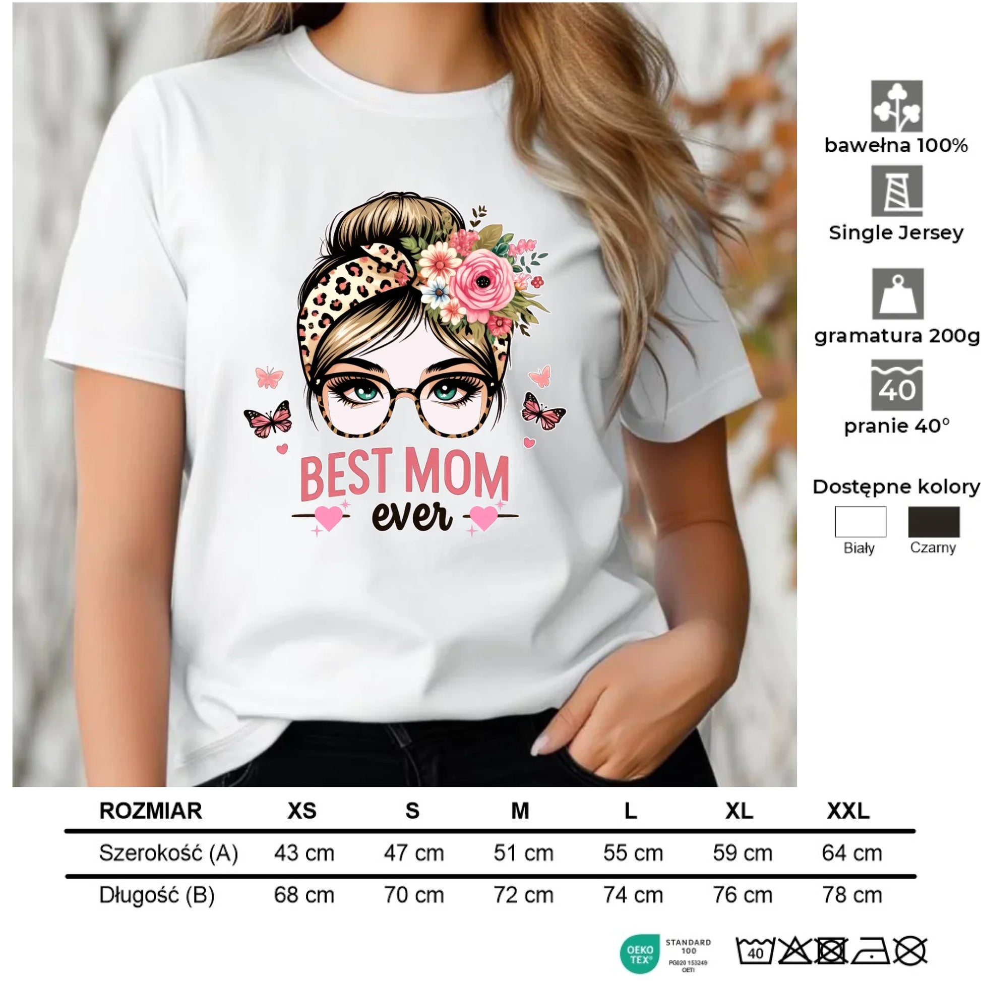 Koszulka damska dla mamy - Best mom ever DM37 - StoryCups.pl