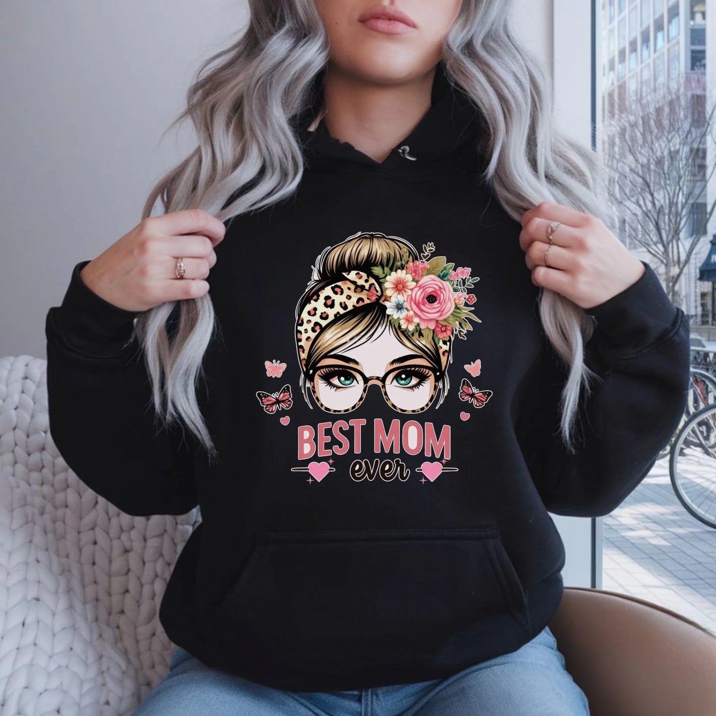 Bluza damska z kapturem dla mamy - Best mom ever DM37 - StoryCups.pl