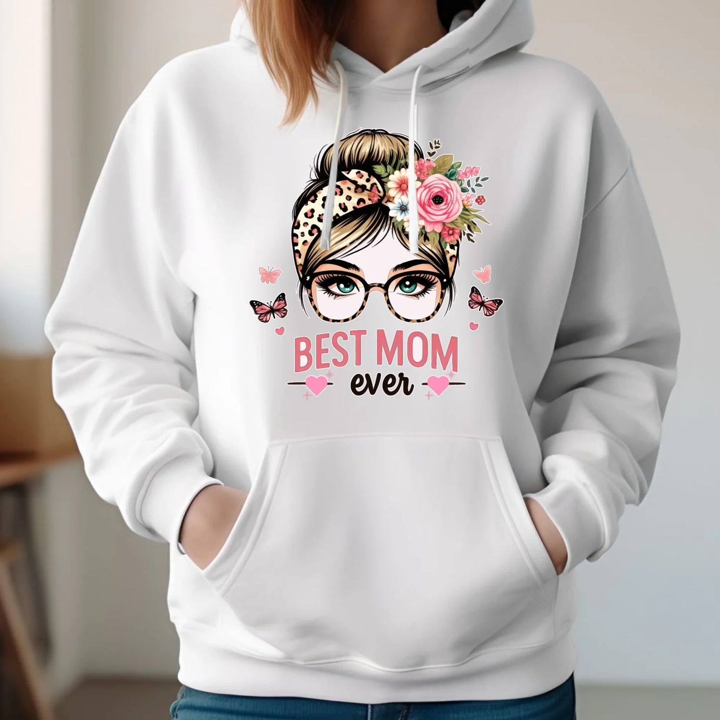 Bluza damska z kapturem dla mamy - Best mom ever DM37 - StoryCups.pl