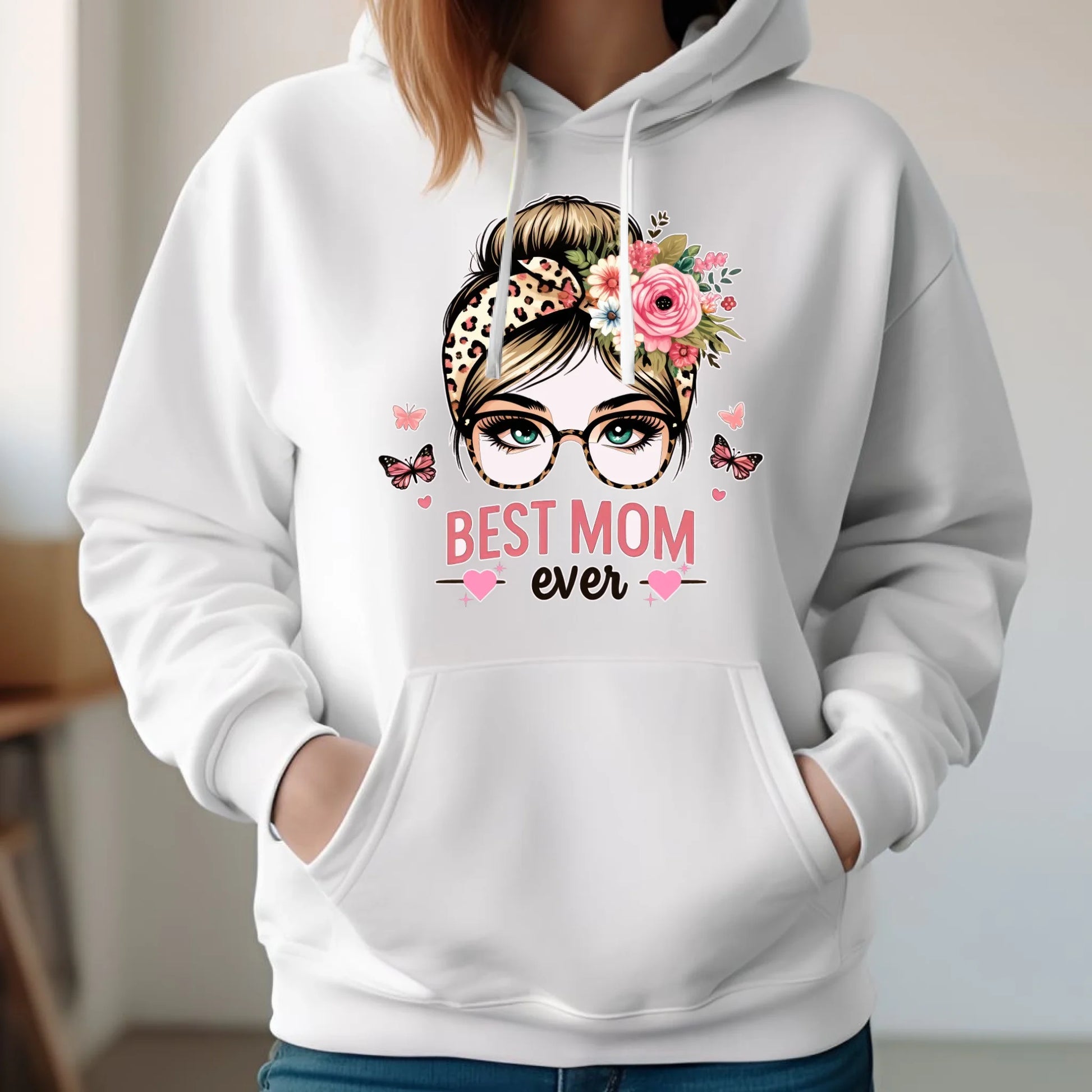 Bluza damska z kapturem dla mamy - Best mom ever DM37 - StoryCups.pl