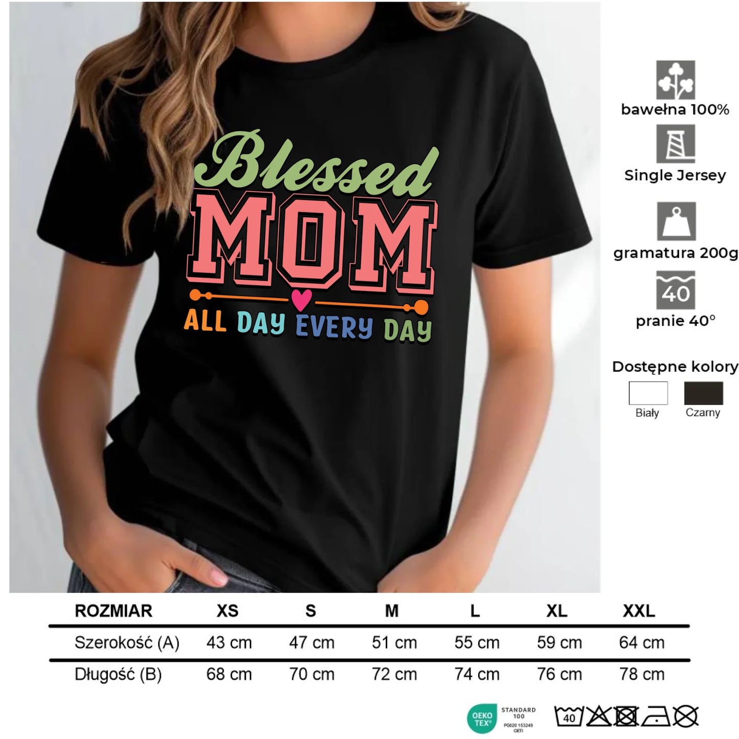 Koszulka damska dla mamy - Mom all day every day DM36 - StoryCups.pl