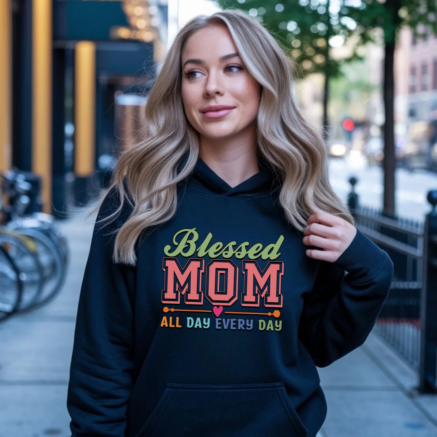 Bluza damska z kapturem dla mamy - Mom all day every day DM36 - StoryCups.pl