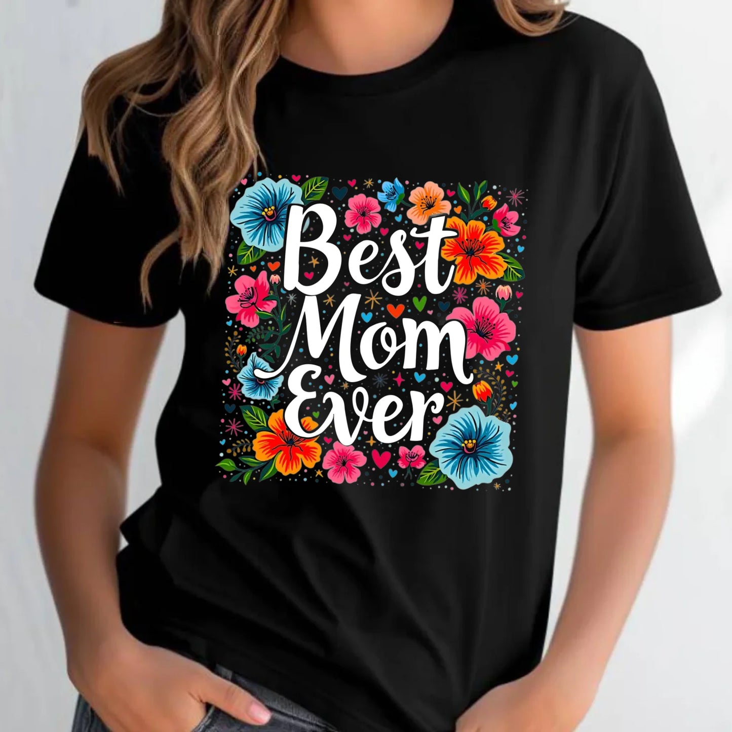 Koszulka damska dla mamy - Kwiaty - Best mom ever DM34 - StoryCups.pl