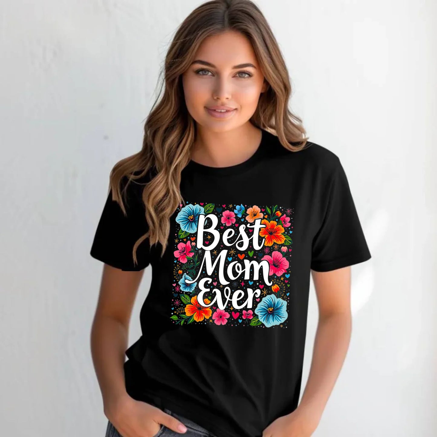 Koszulka damska dla mamy - Kwiaty - Best mom ever DM34 - StoryCups.pl