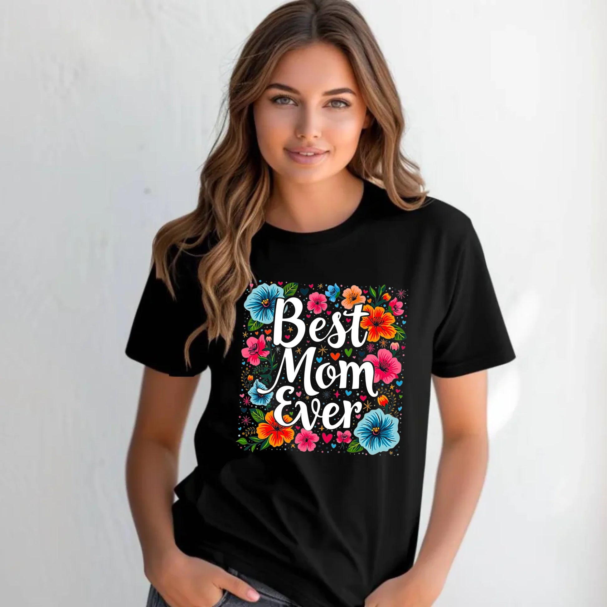 Koszulka damska dla mamy - Kwiaty - Best mom ever DM34 - StoryCups.pl
