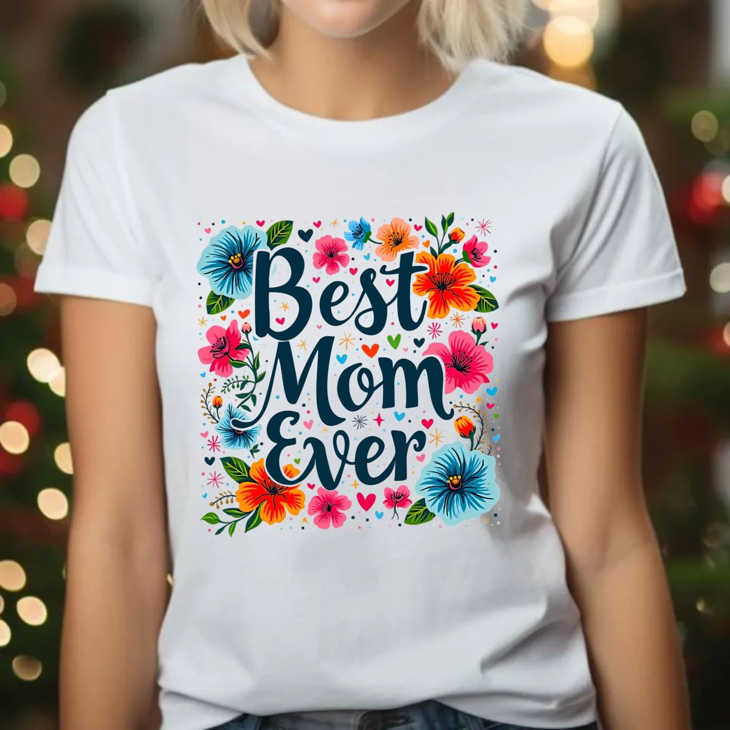 Koszulka damska dla mamy - Kwiaty - Best mom ever DM34 - StoryCups.pl