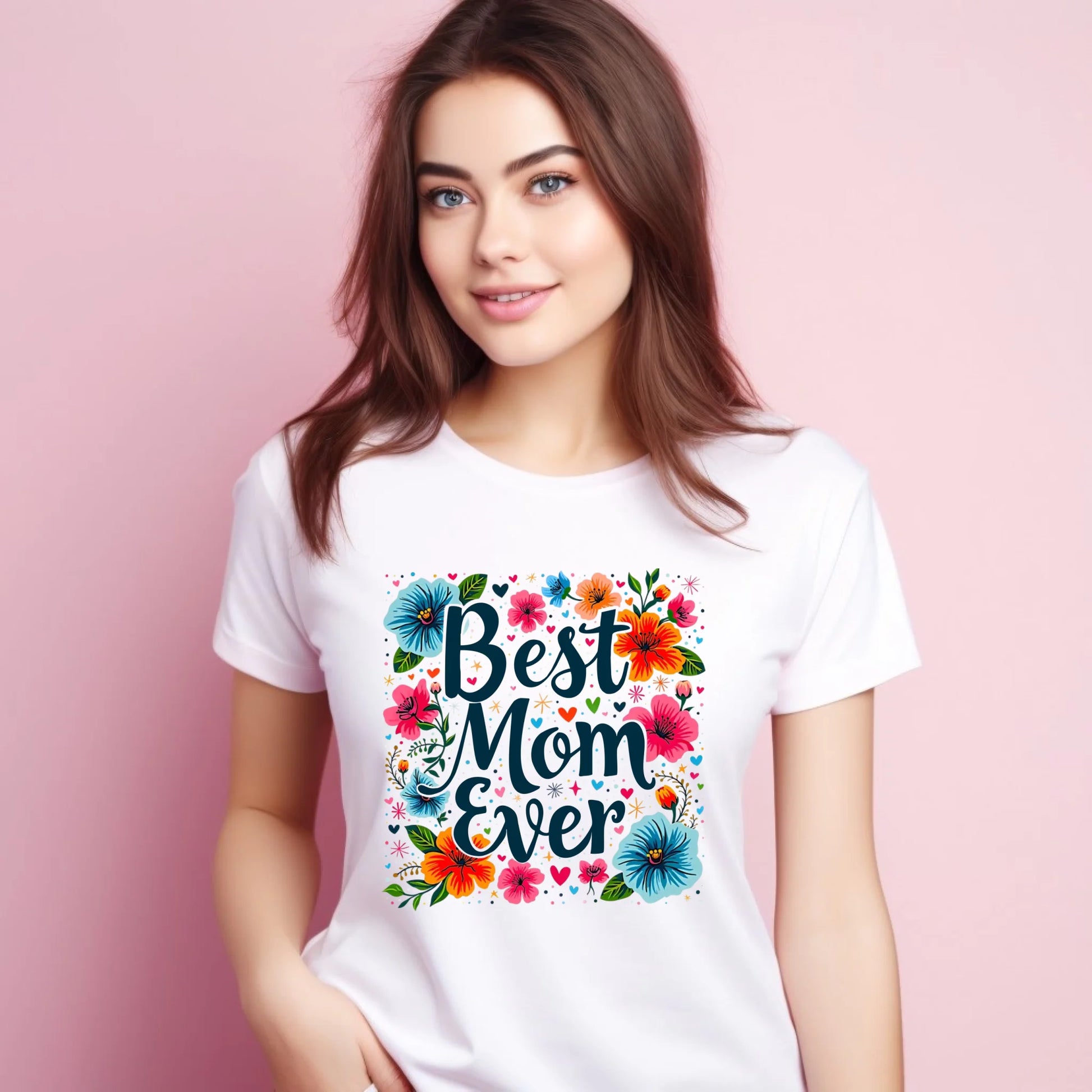 Koszulka damska dla mamy - Kwiaty - Best mom ever DM34 - StoryCups.pl