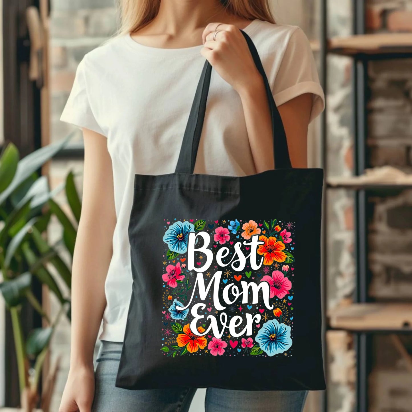 Torba dla mamy - Kwiaty - Best mom ever DM34 - StoryCups.pl