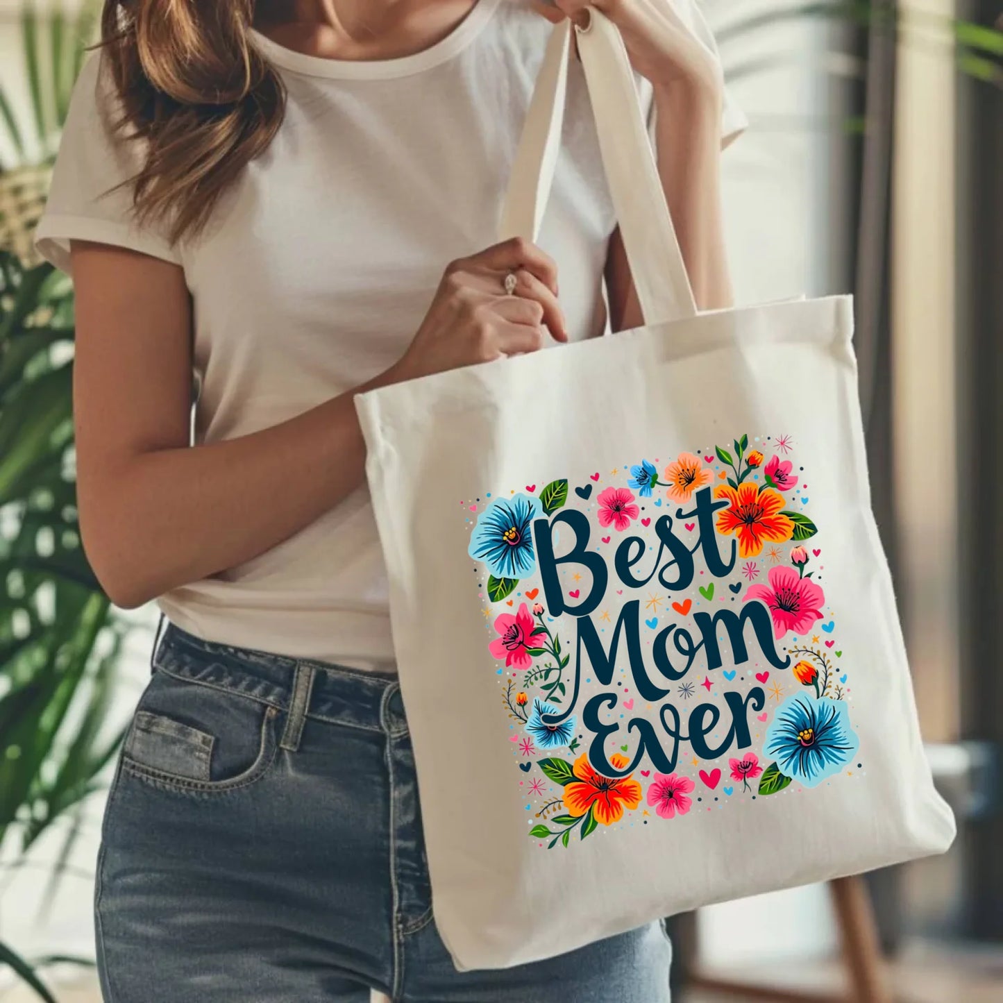 Torba dla mamy - Kwiaty - Best mom ever DM34 - StoryCups.pl